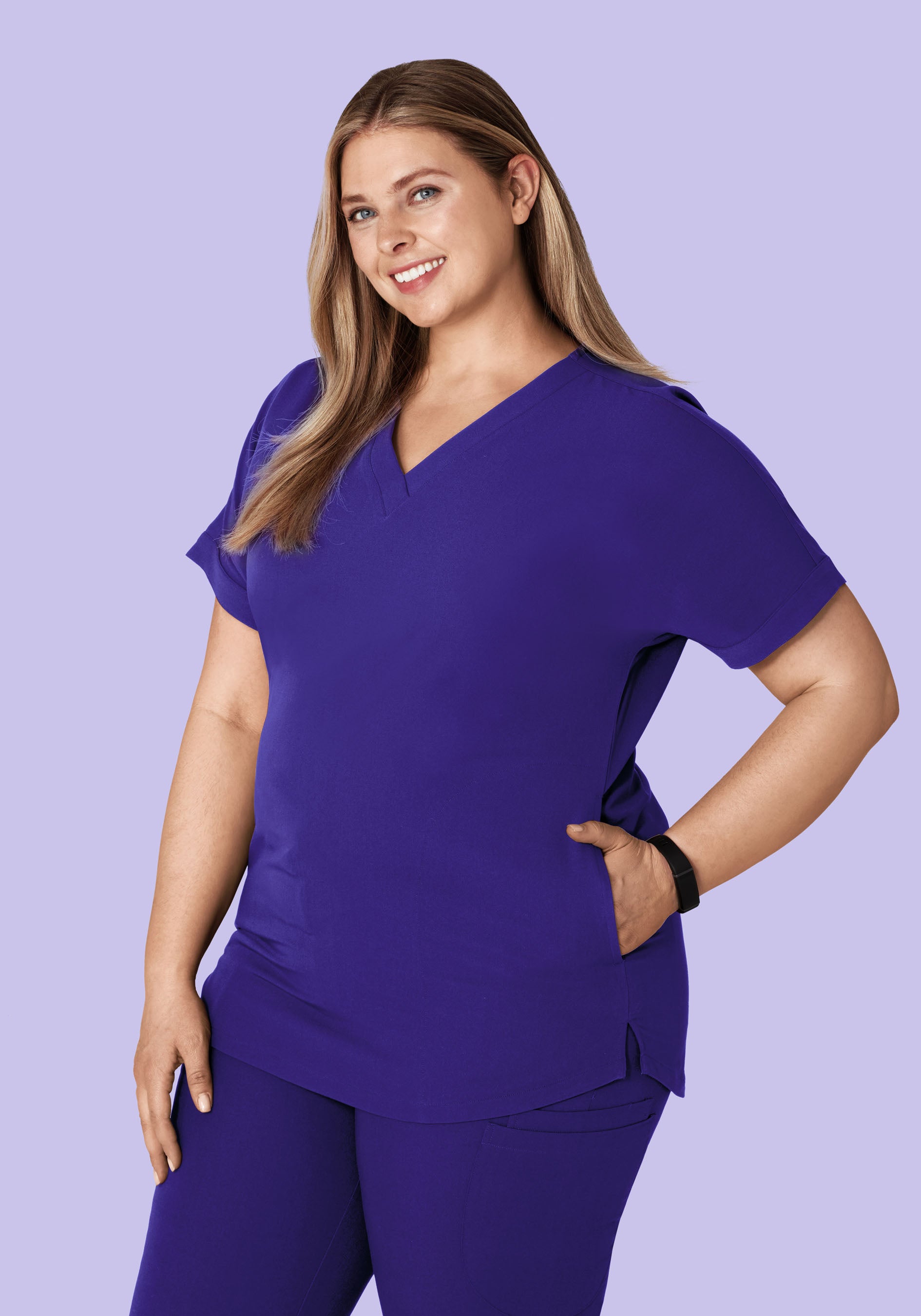 Oversized V Neck Top True Grape