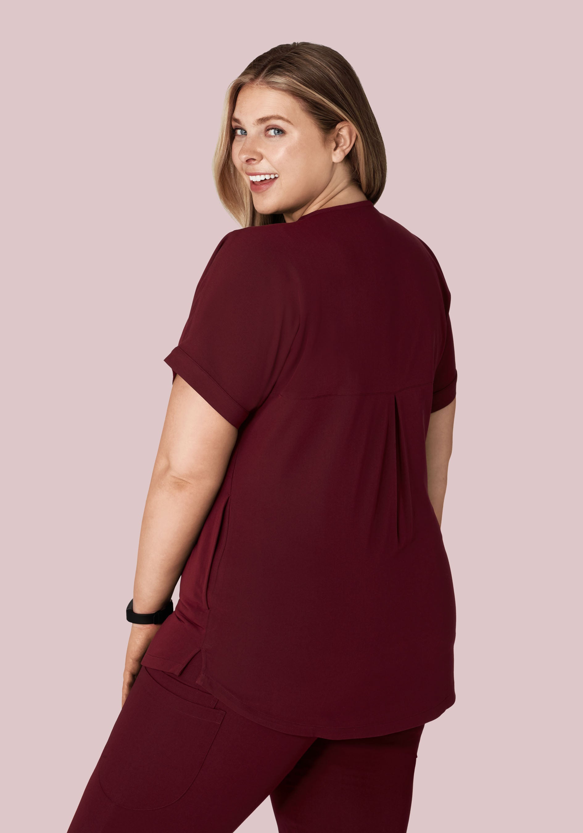 Oversized V Neck Top Wine