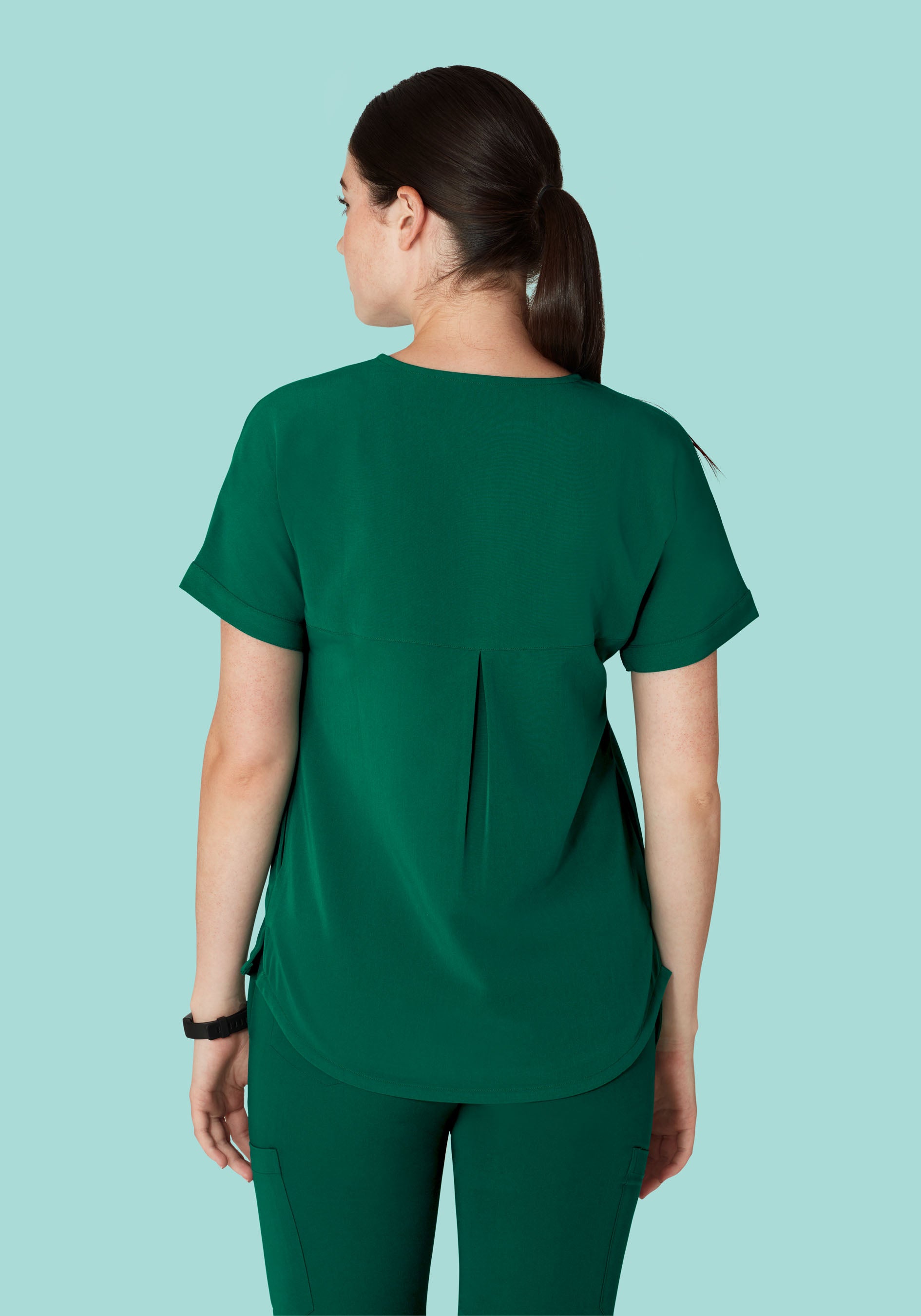 Oversized V Neck Top Hunter Green