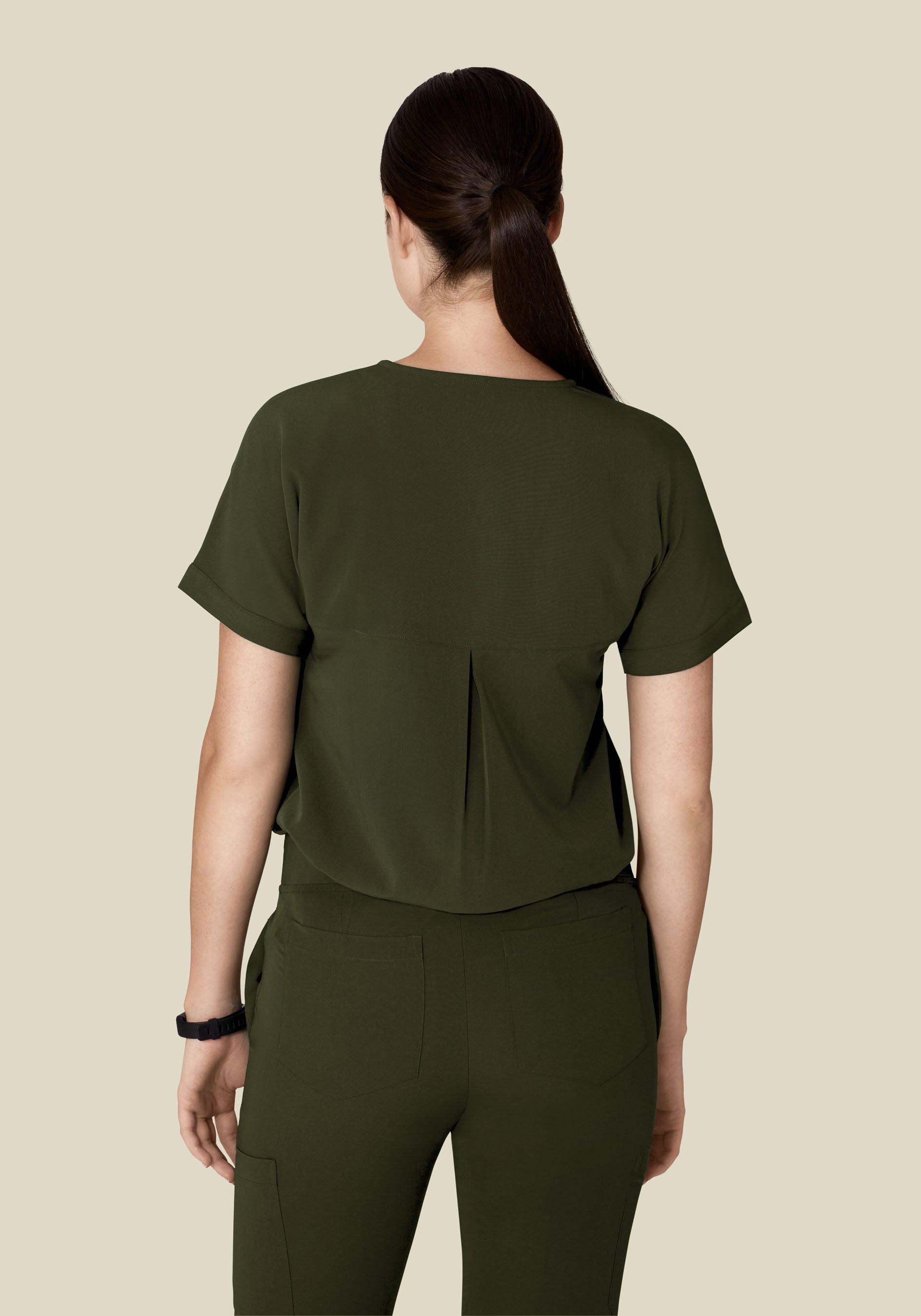 Oversized V Neck Top Olive