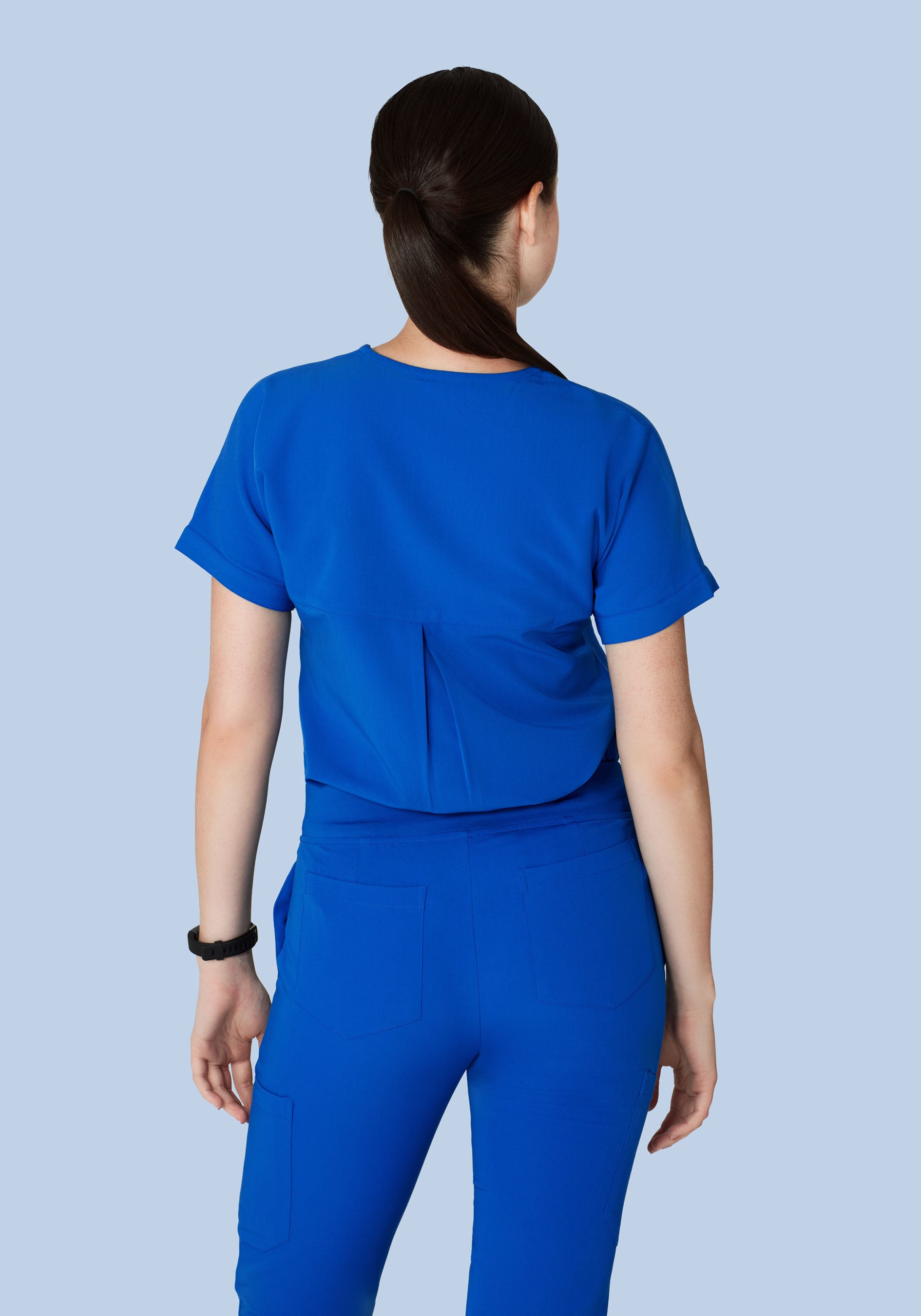 Oversized V Neck Top Royal Blue