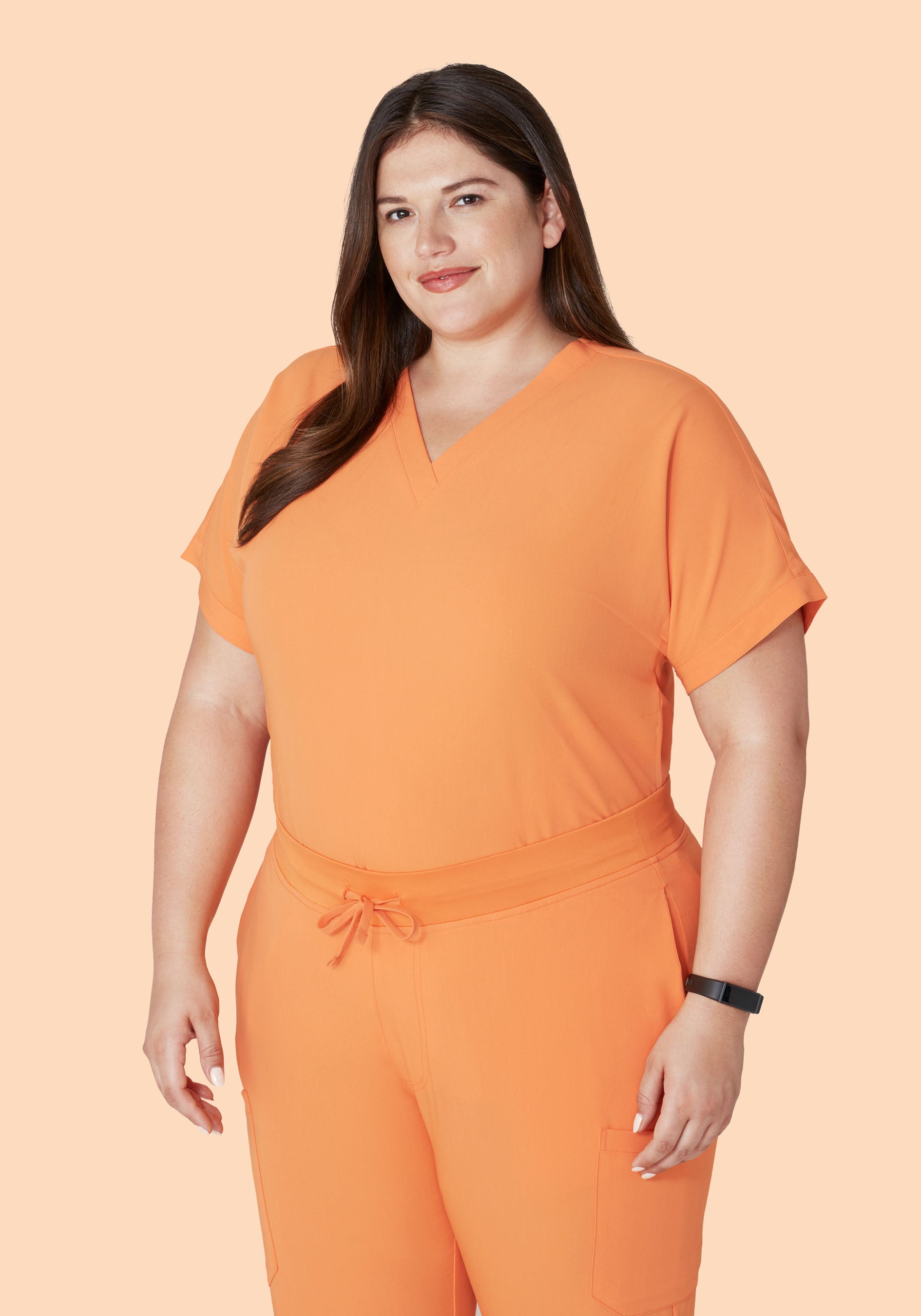 Oversized V Neck Top Cantaloupe
