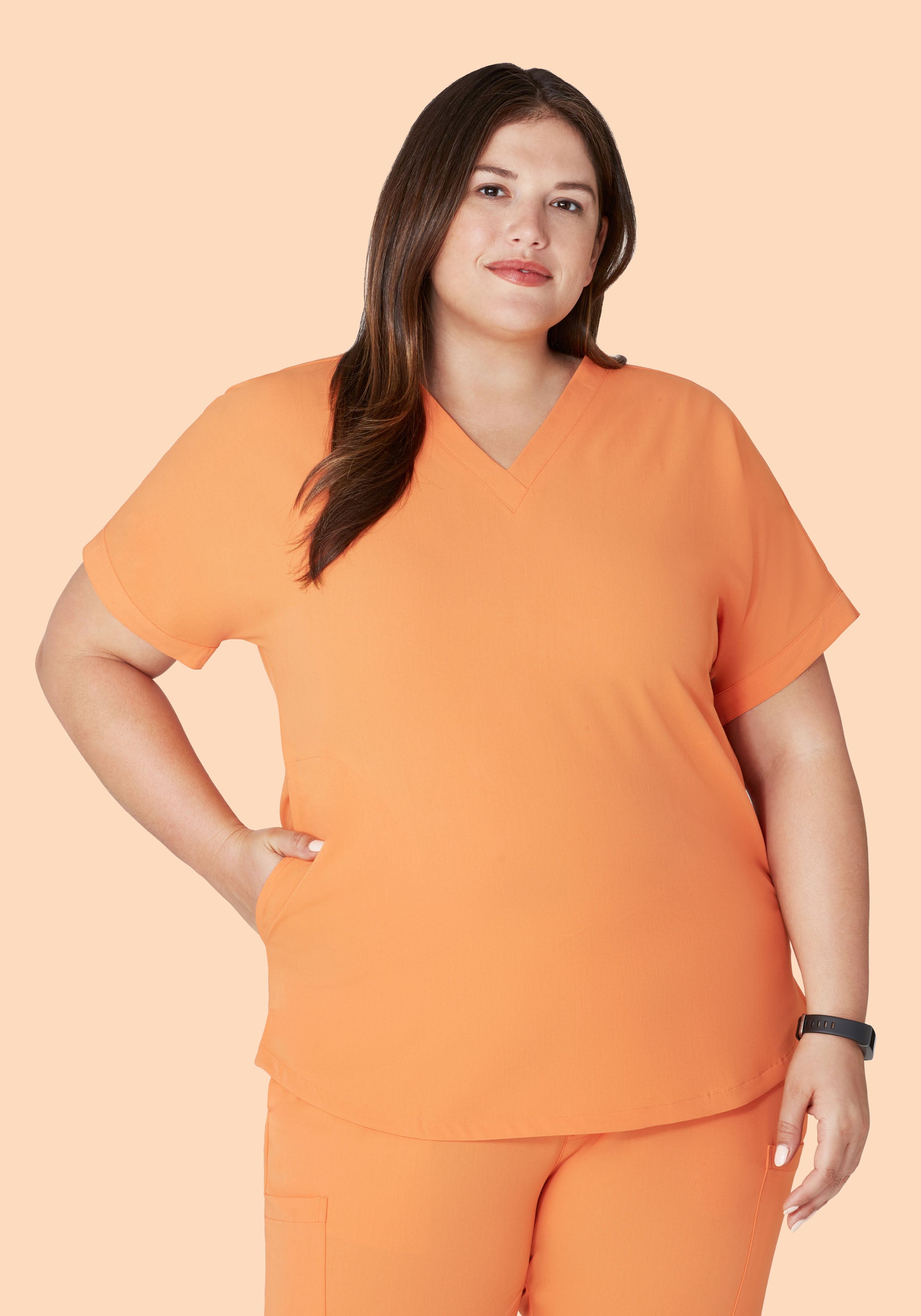 Oversized V Neck Top Cantaloupe