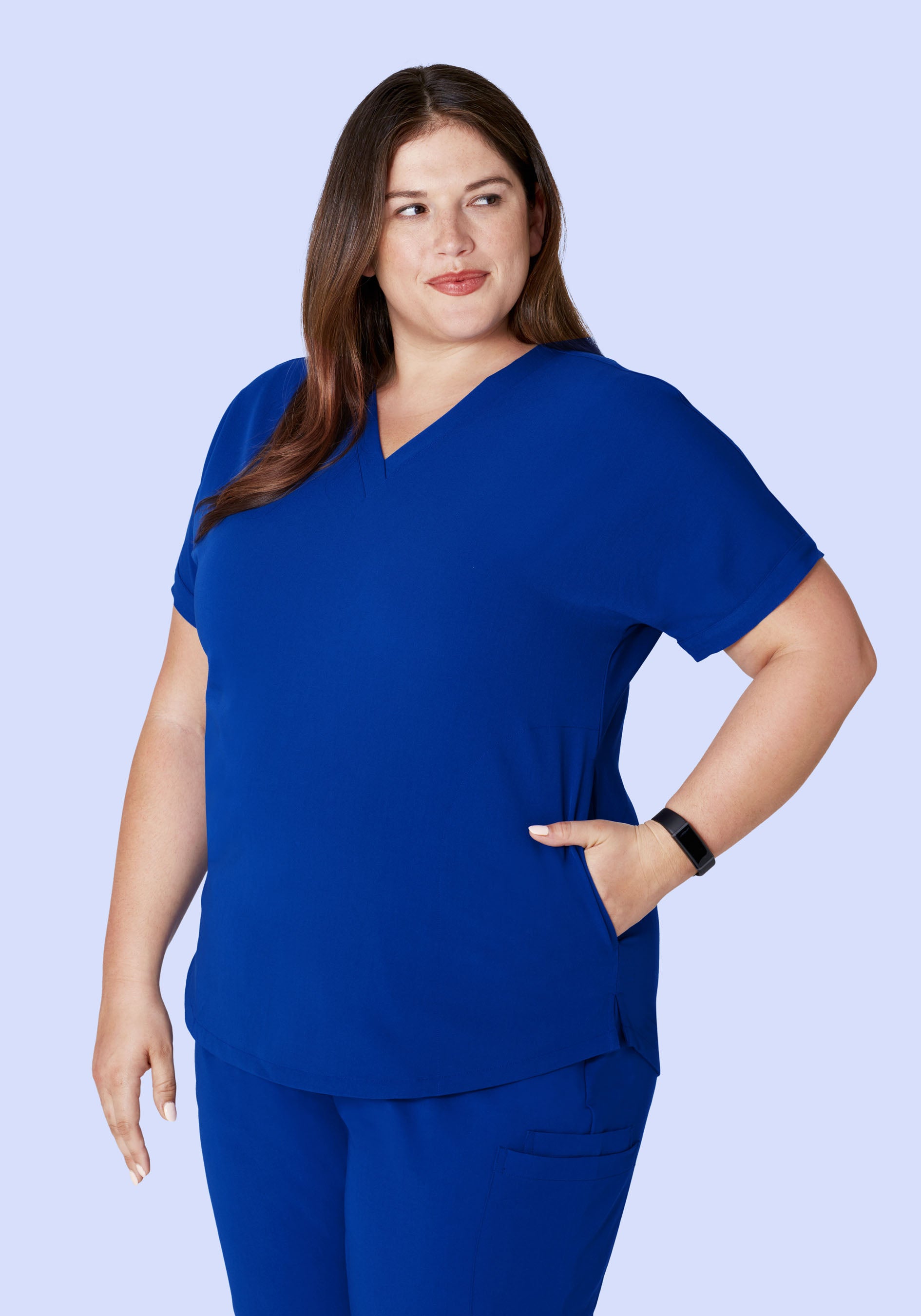 Oversized V Neck Top Galaxy Blue