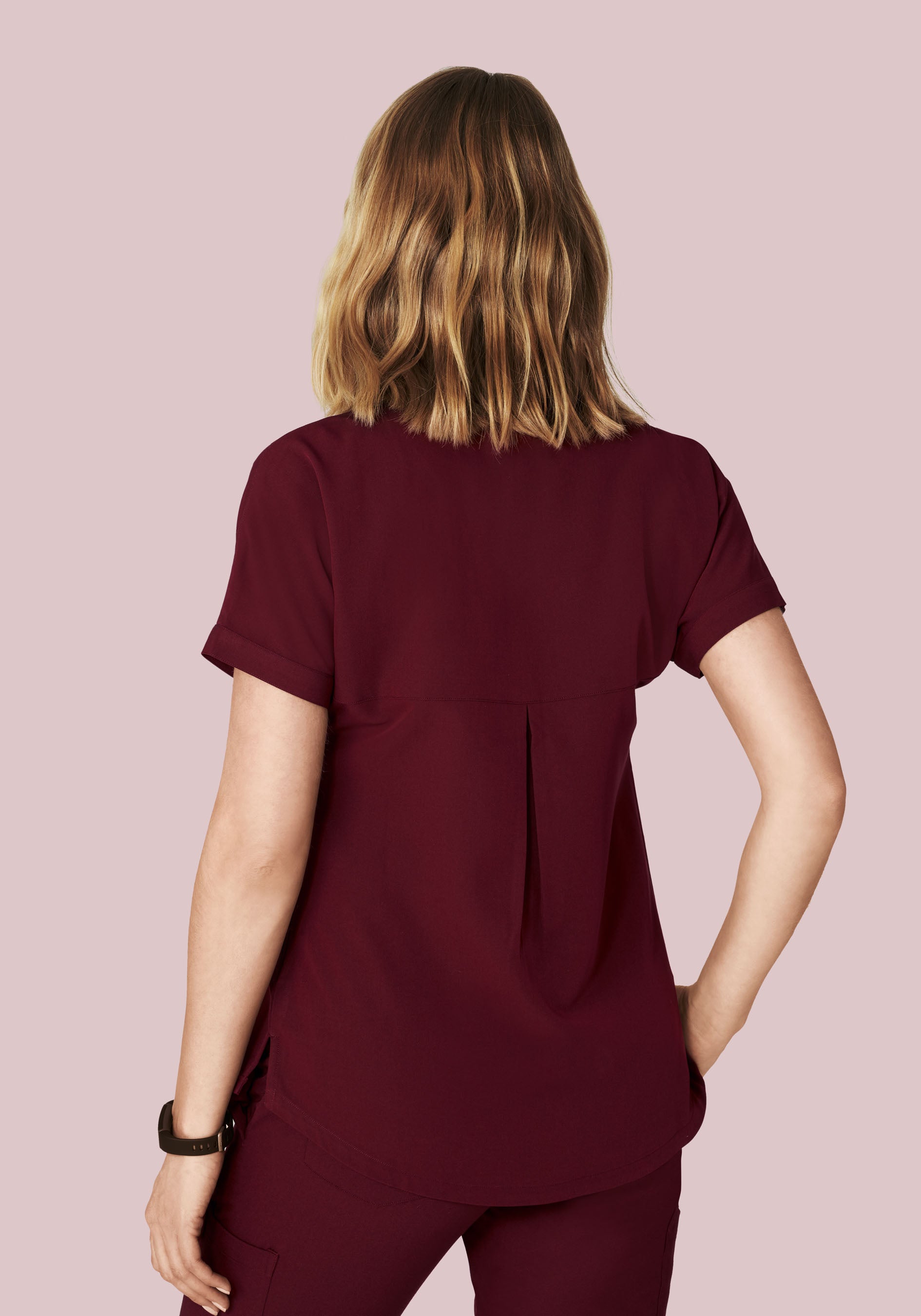 Oversized V Neck Top Wine