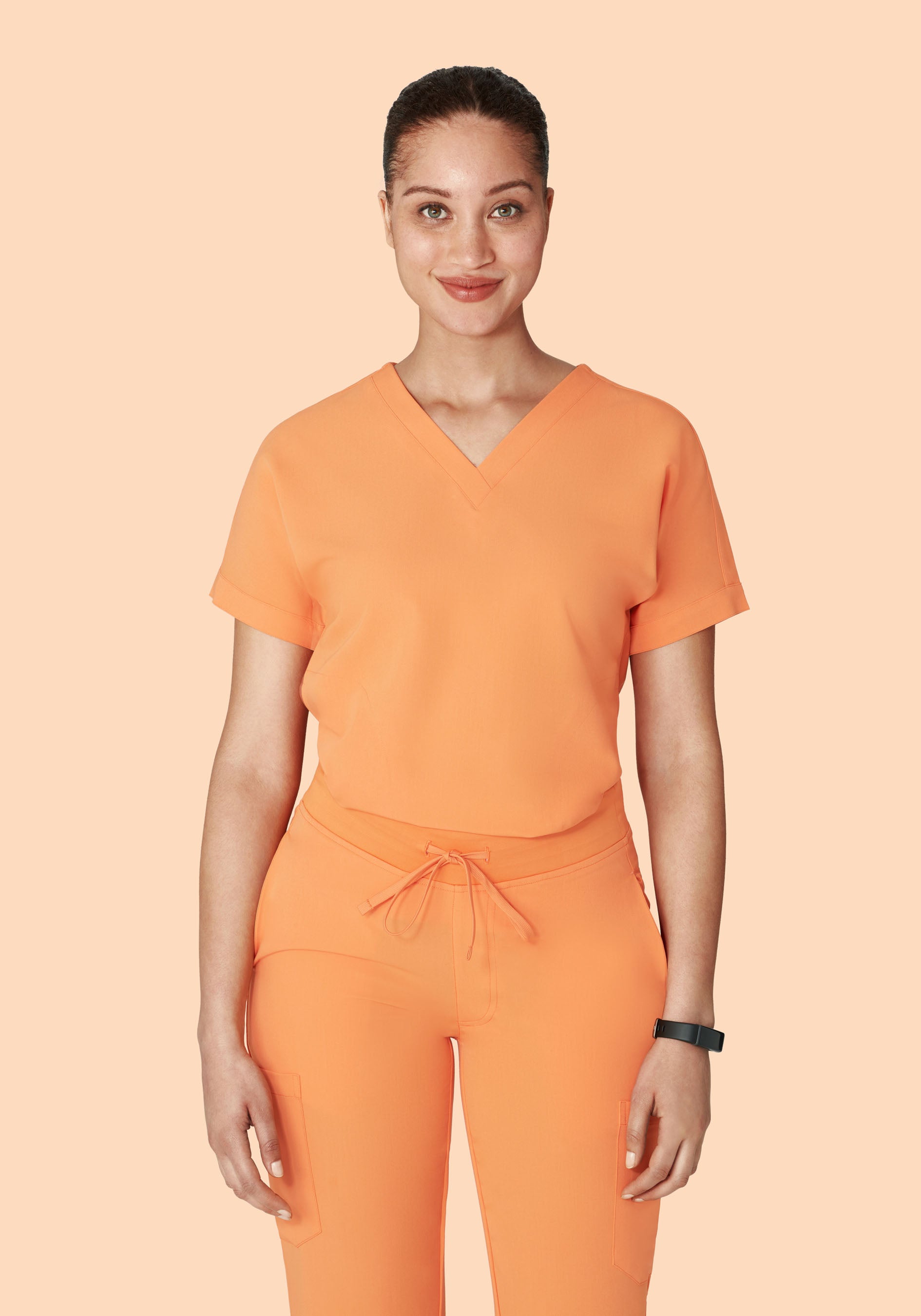 Oversized V Neck Top Cantaloupe
