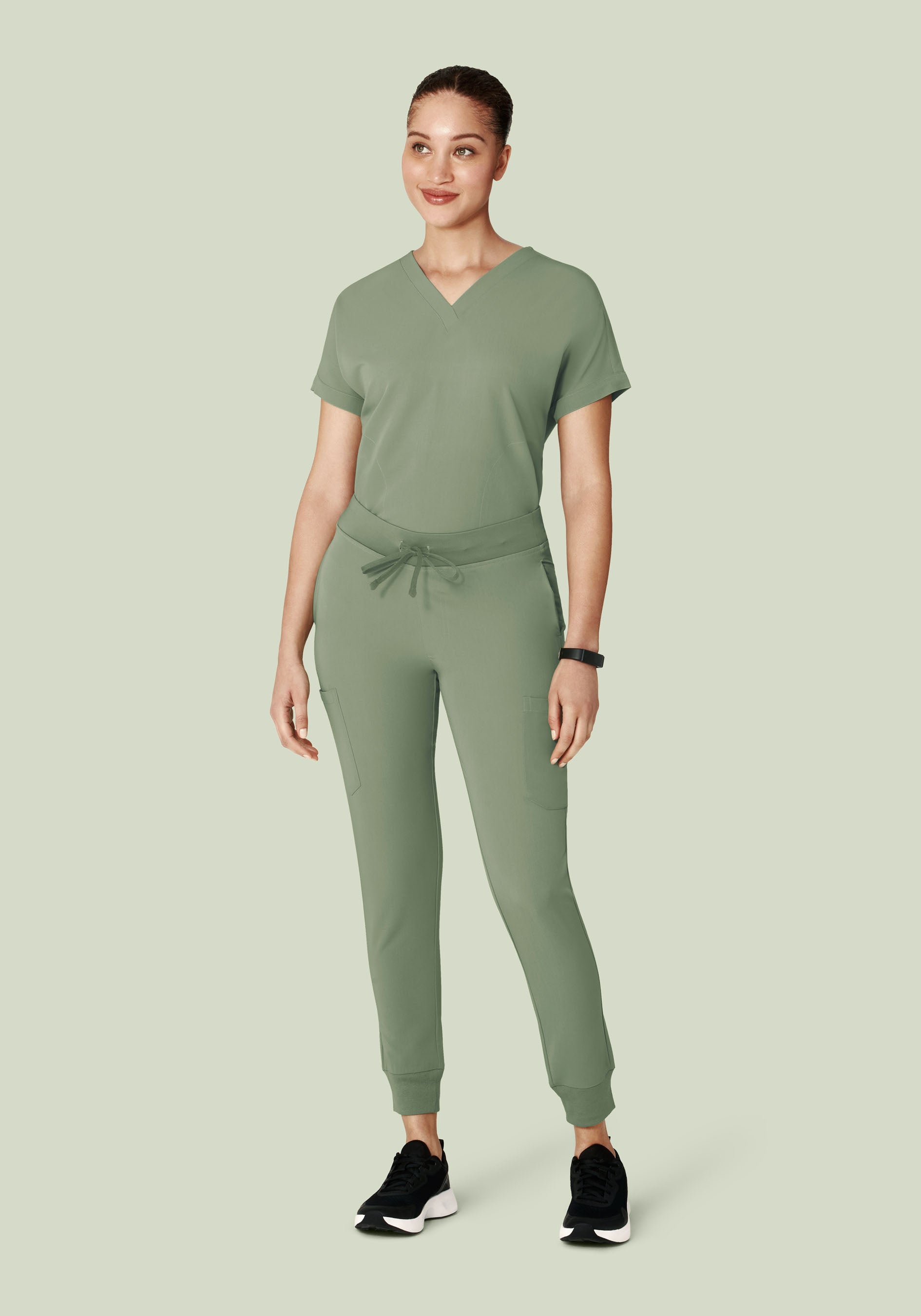 Oversized V Neck Top Cool Sage