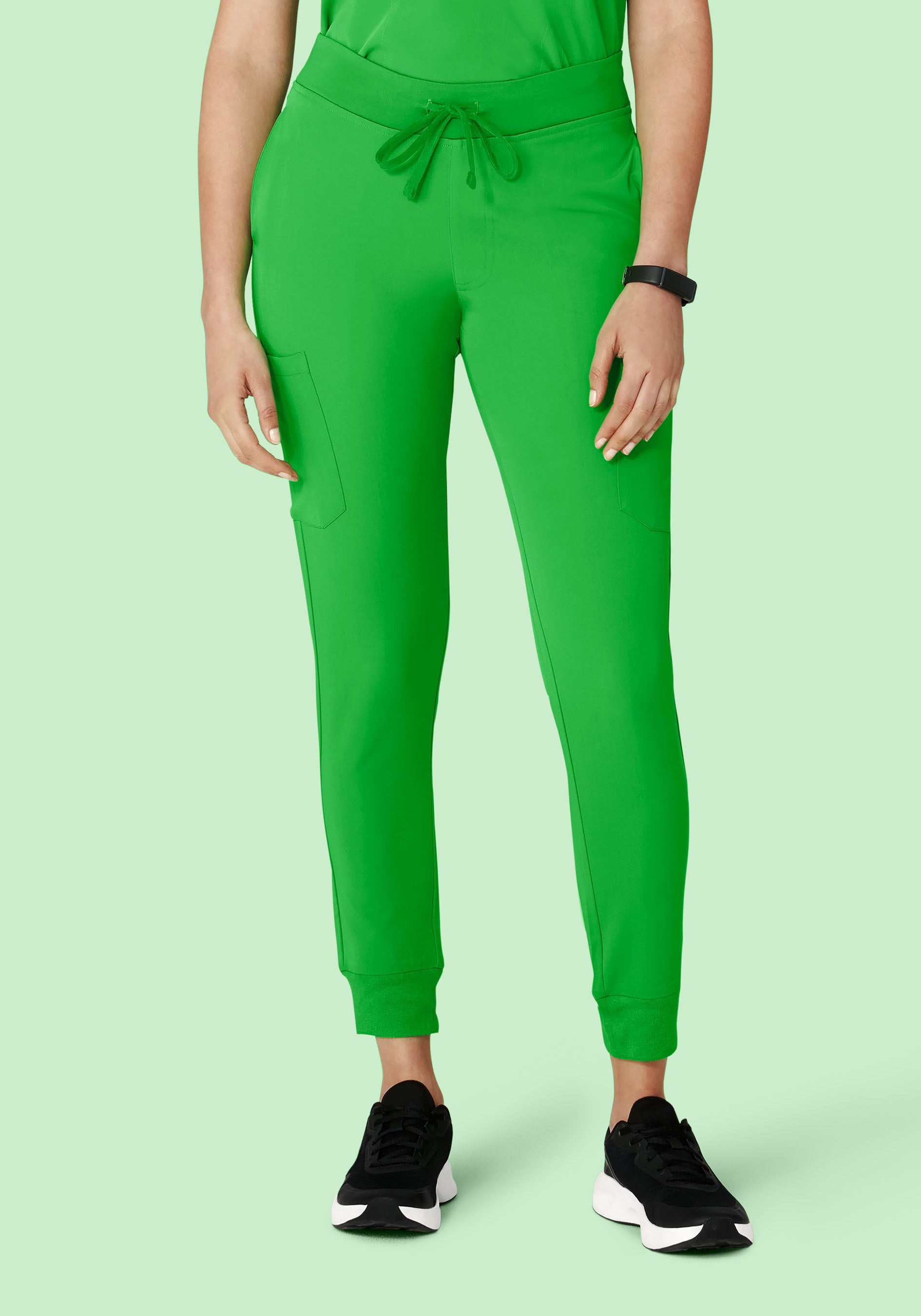 Women's Mid-Rise 9-Pocket Jogger Scrub Pants - Kelly Green