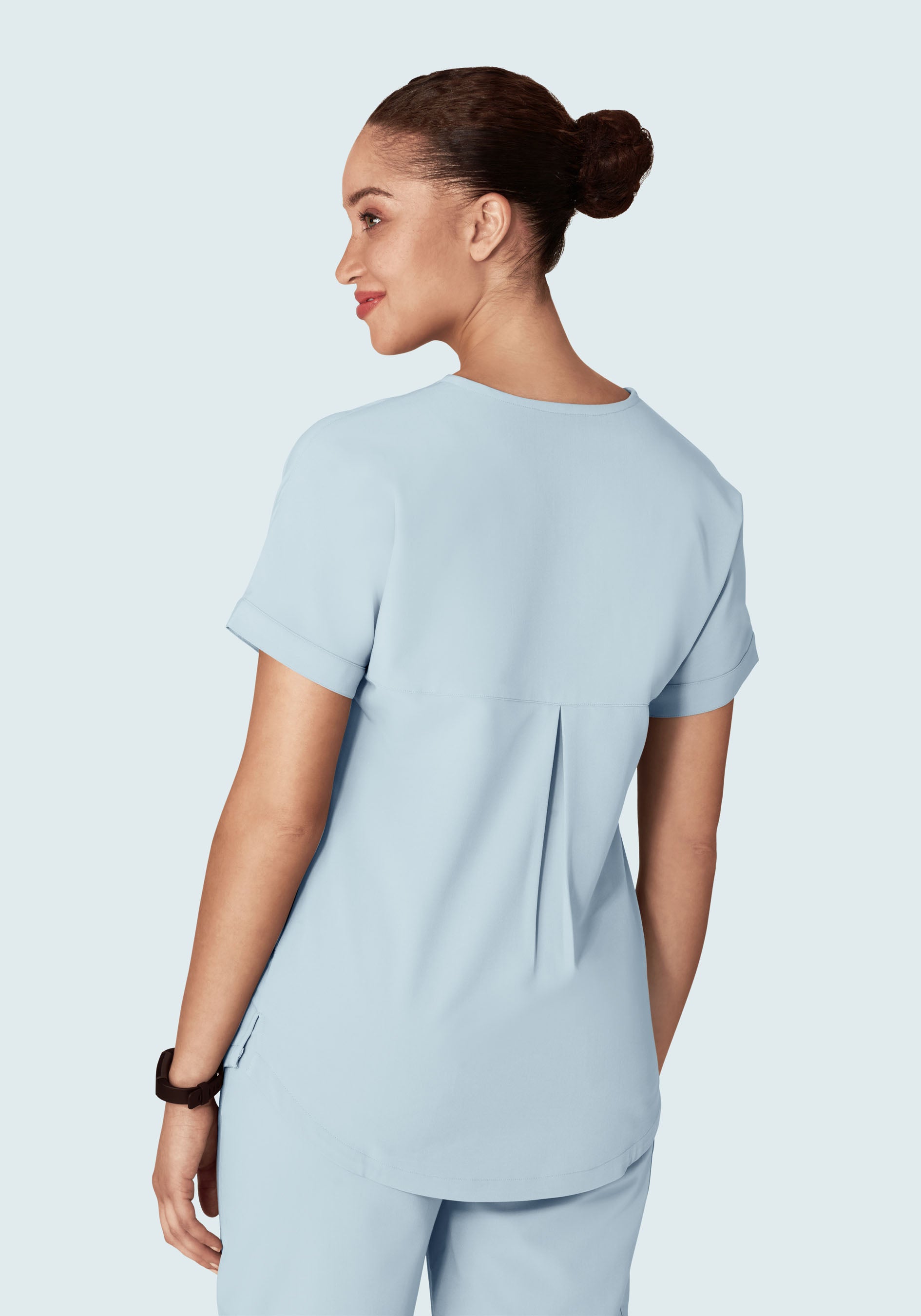 Oversized V Neck Top Powder Blue