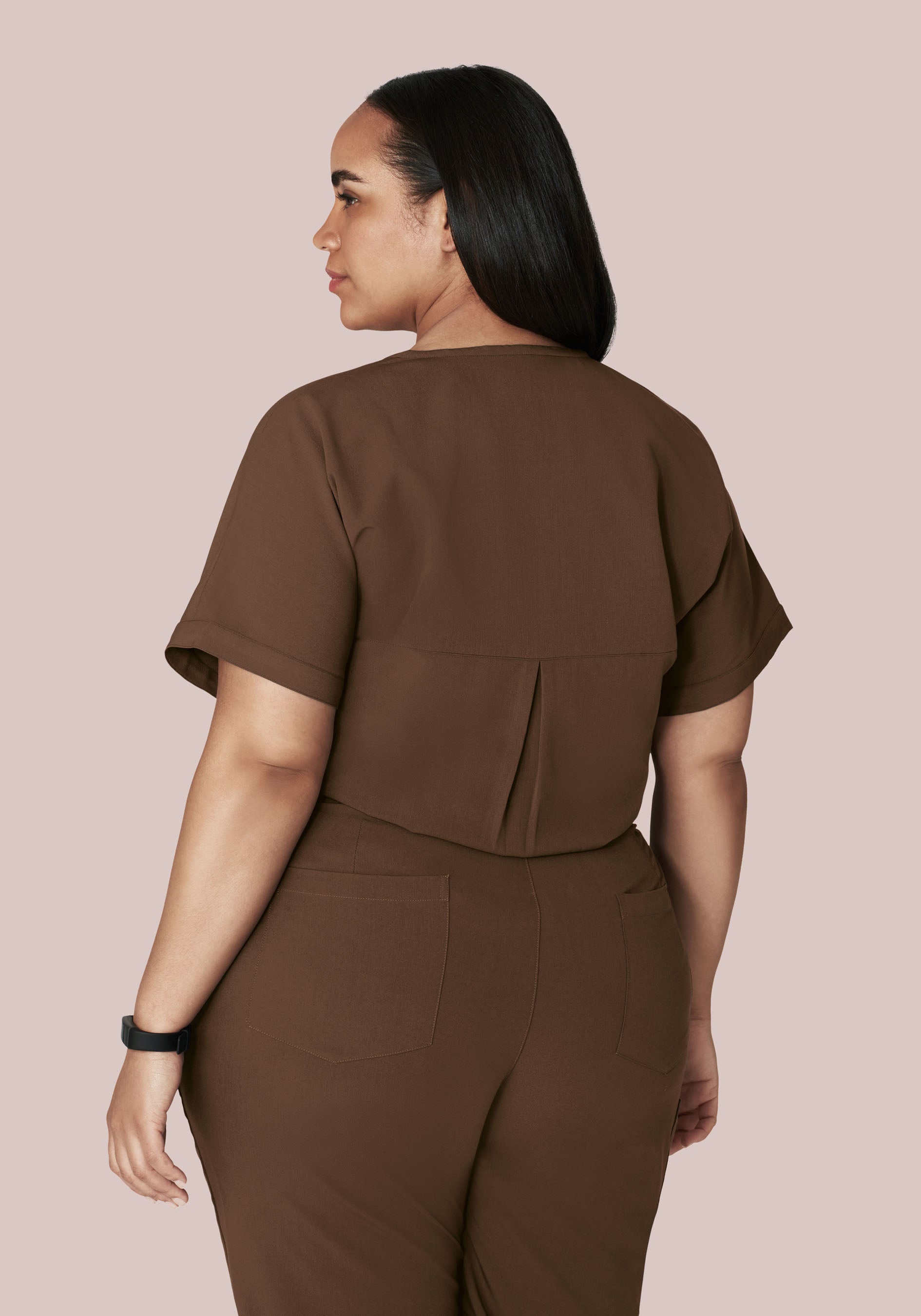 Oversized V Neck Top Chocolate Brown