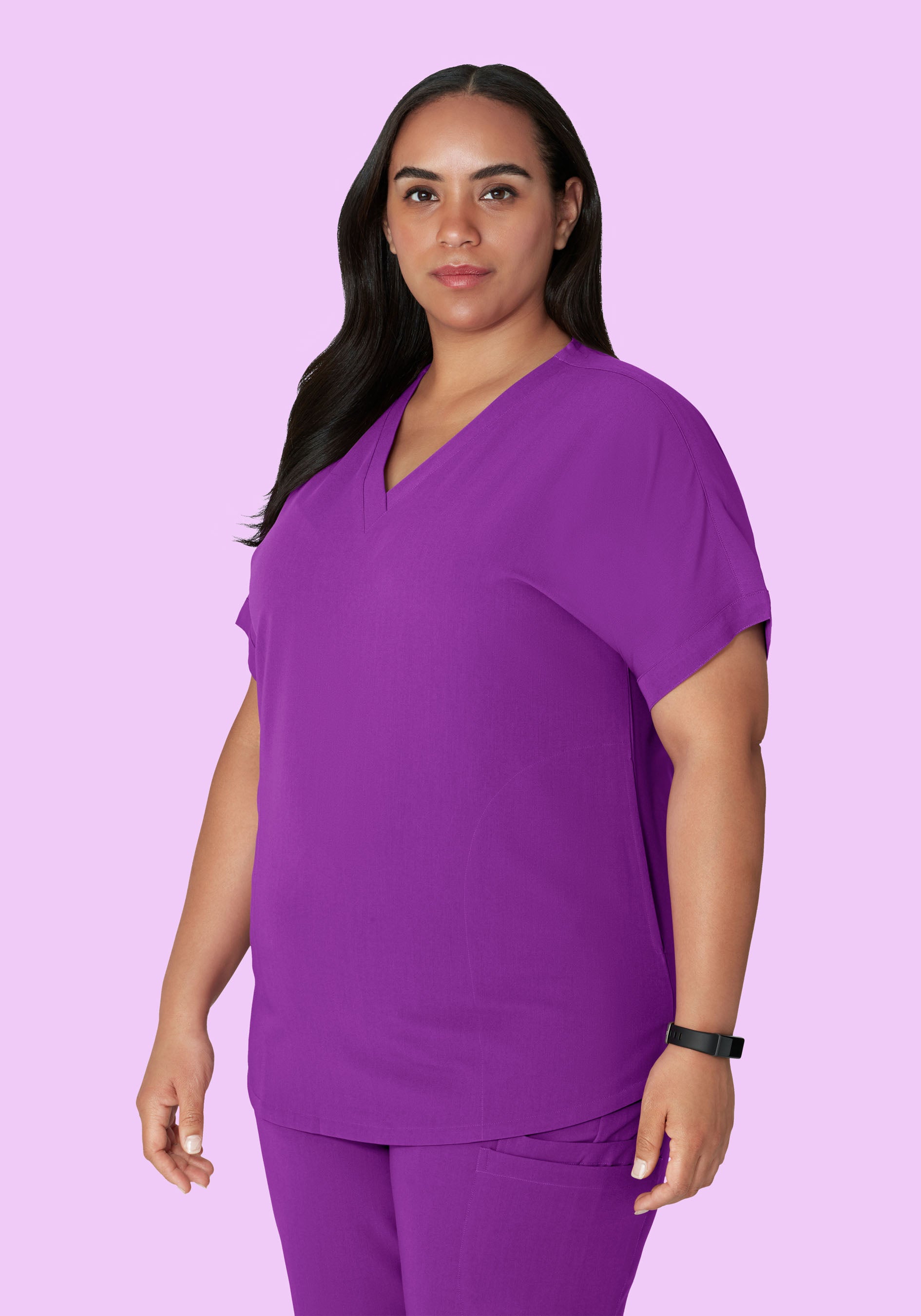 Oversized V Neck Top Cyber Grape