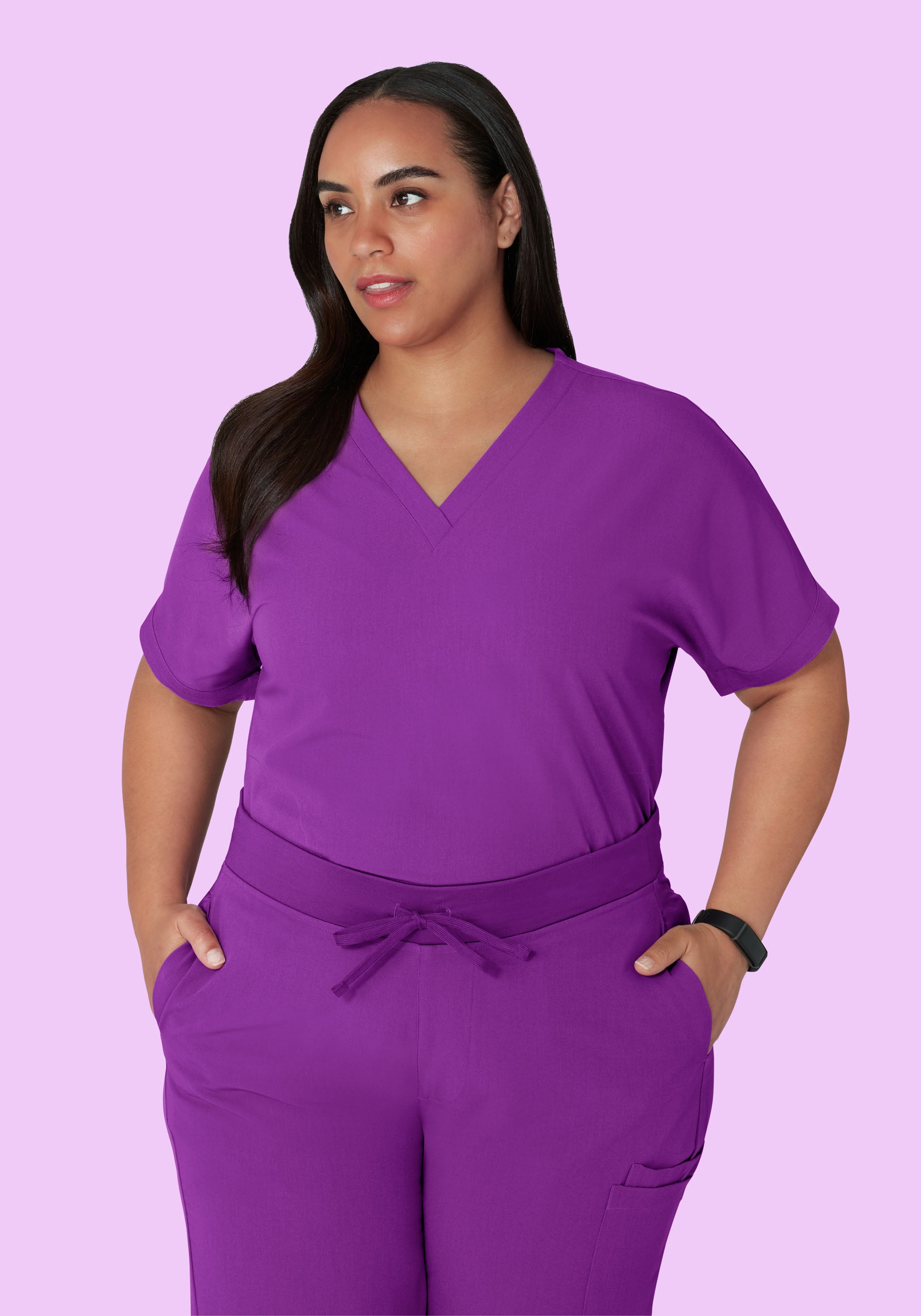 Oversized V Neck Top Cyber Grape