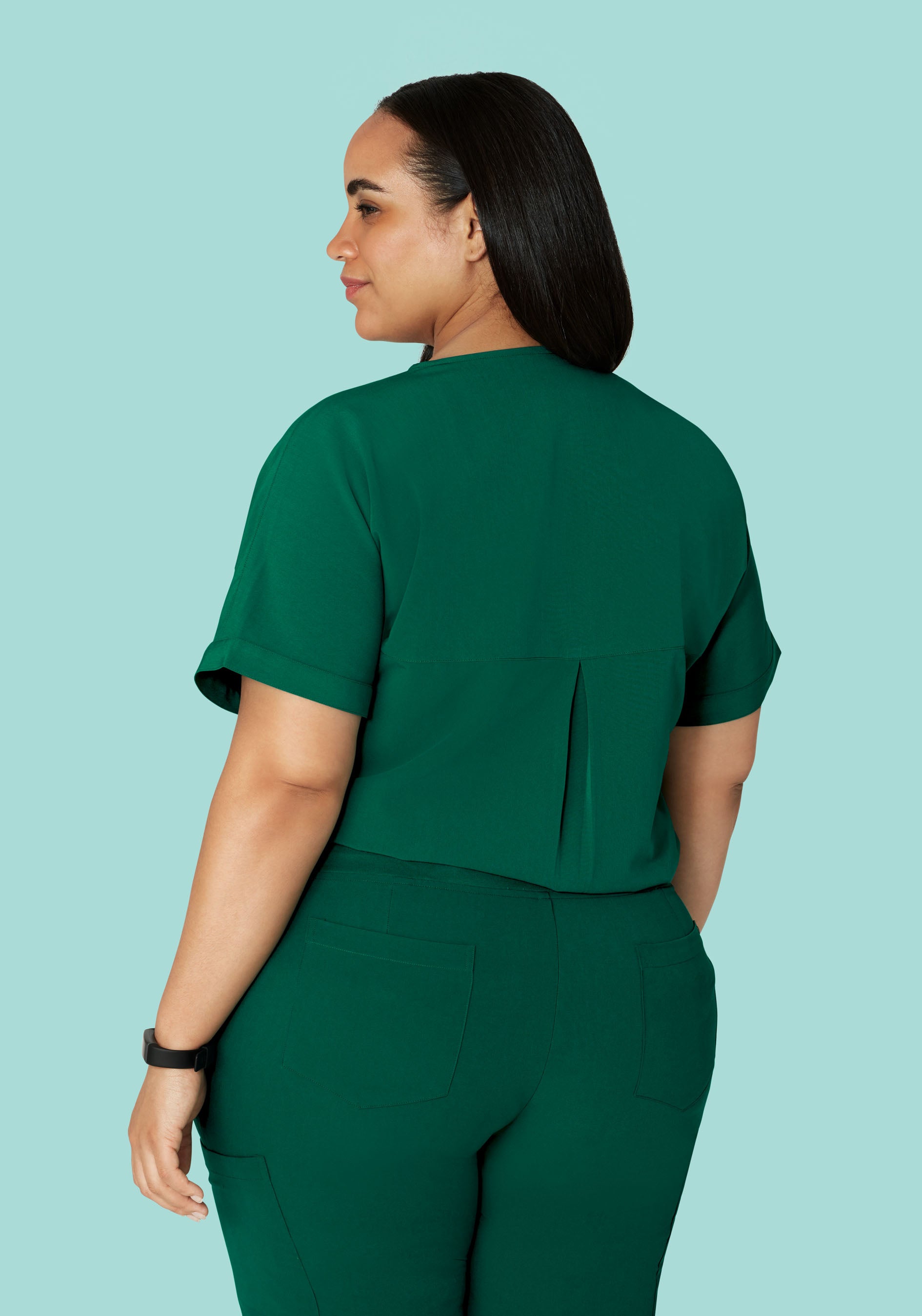 Oversized V Neck Top Hunter Green