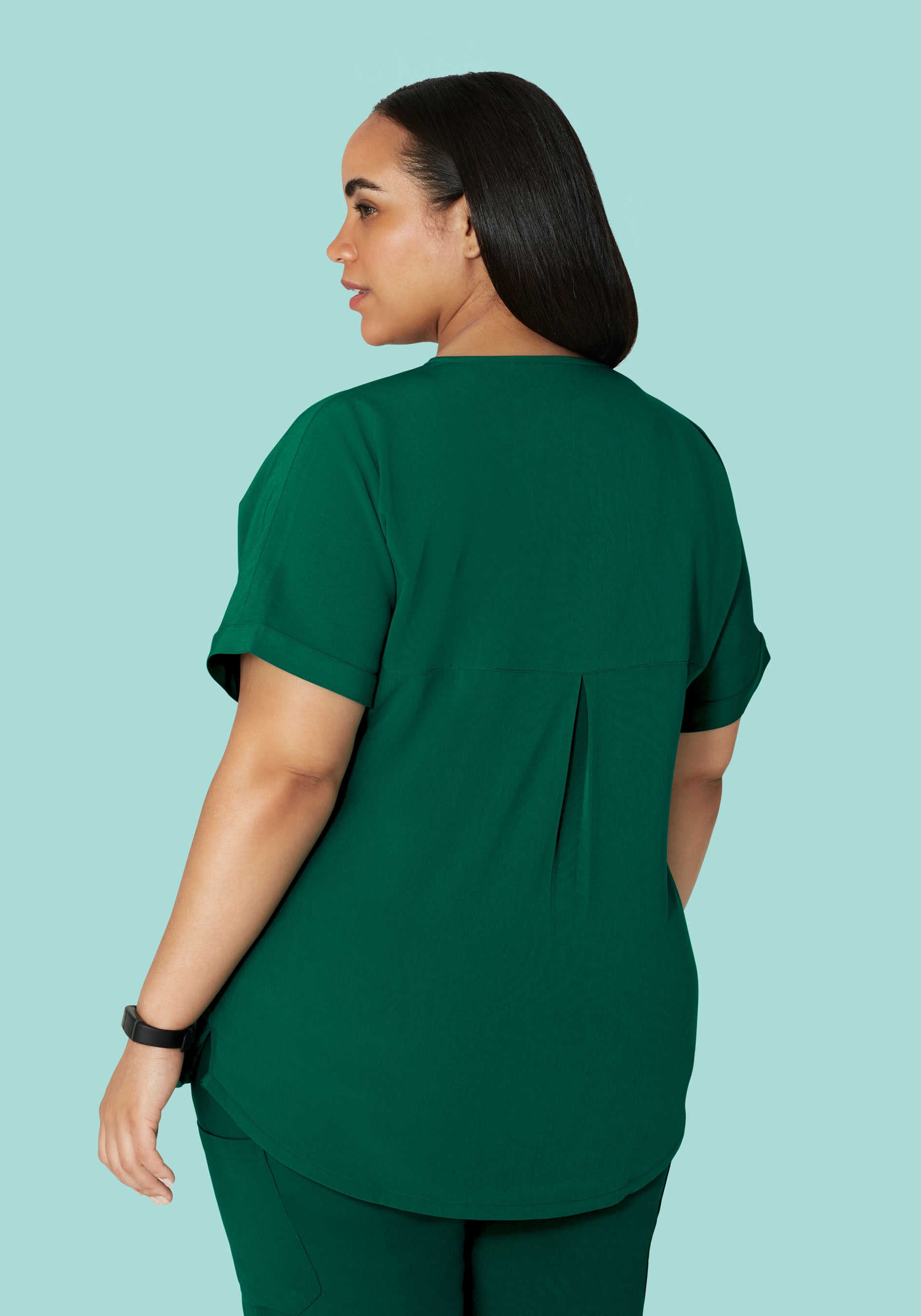 Oversized V Neck Top Hunter Green
