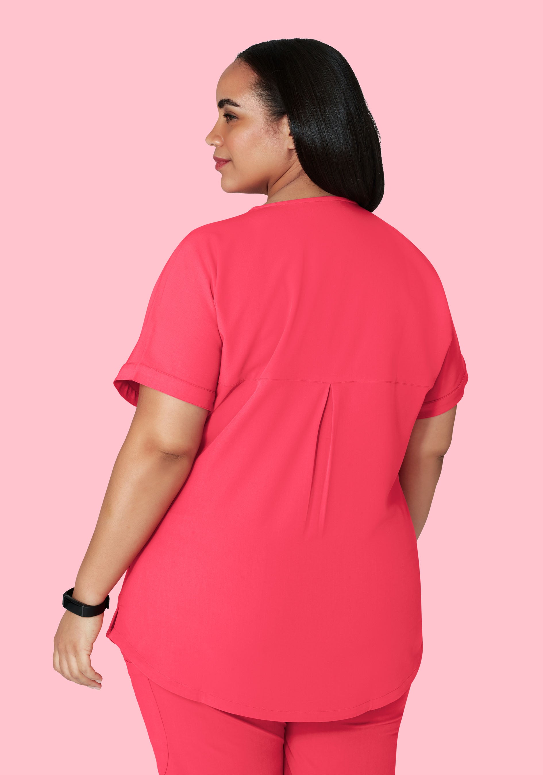 Oversized V Neck Top Paradise Pink
