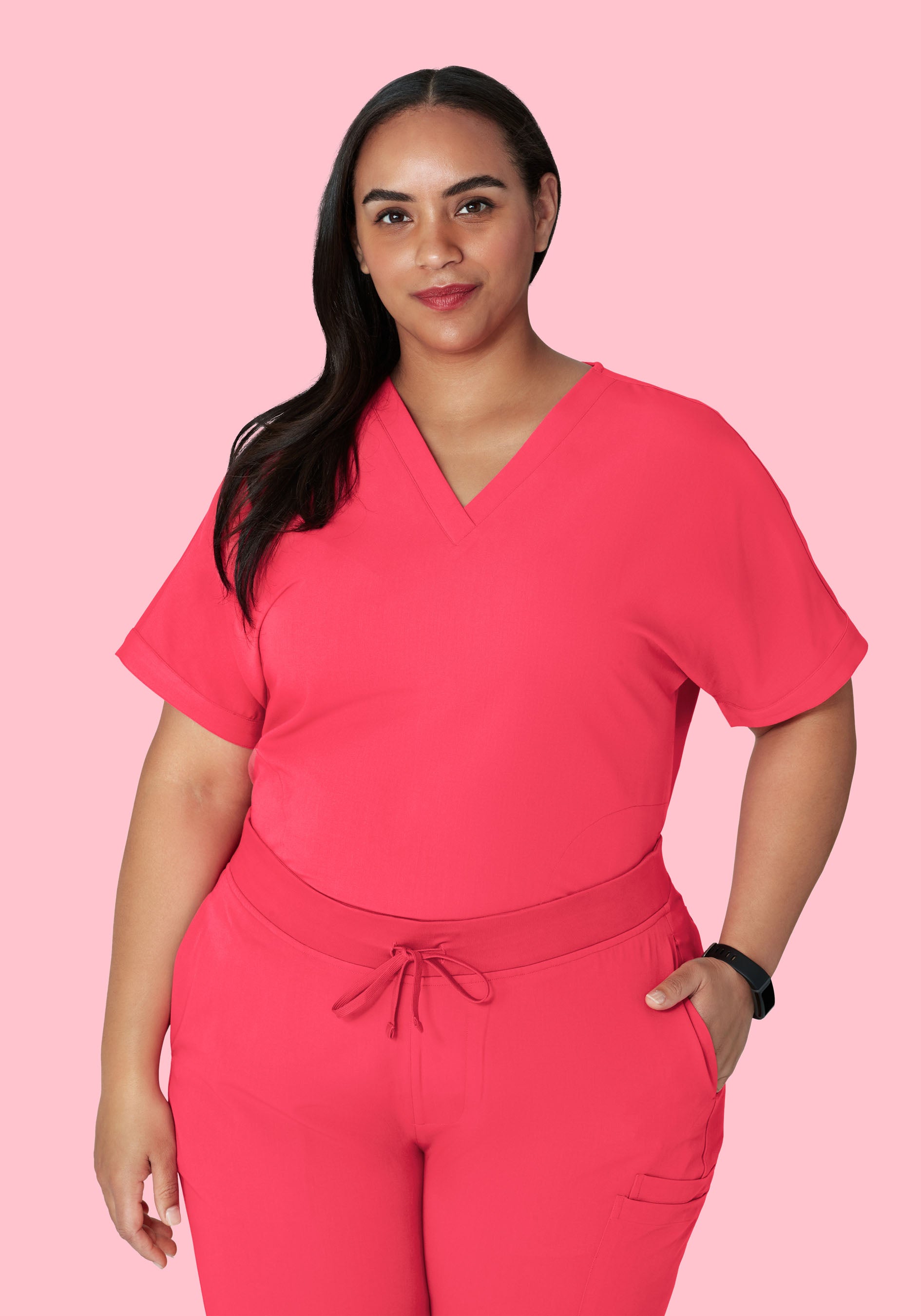 Oversized V Neck Top Paradise Pink