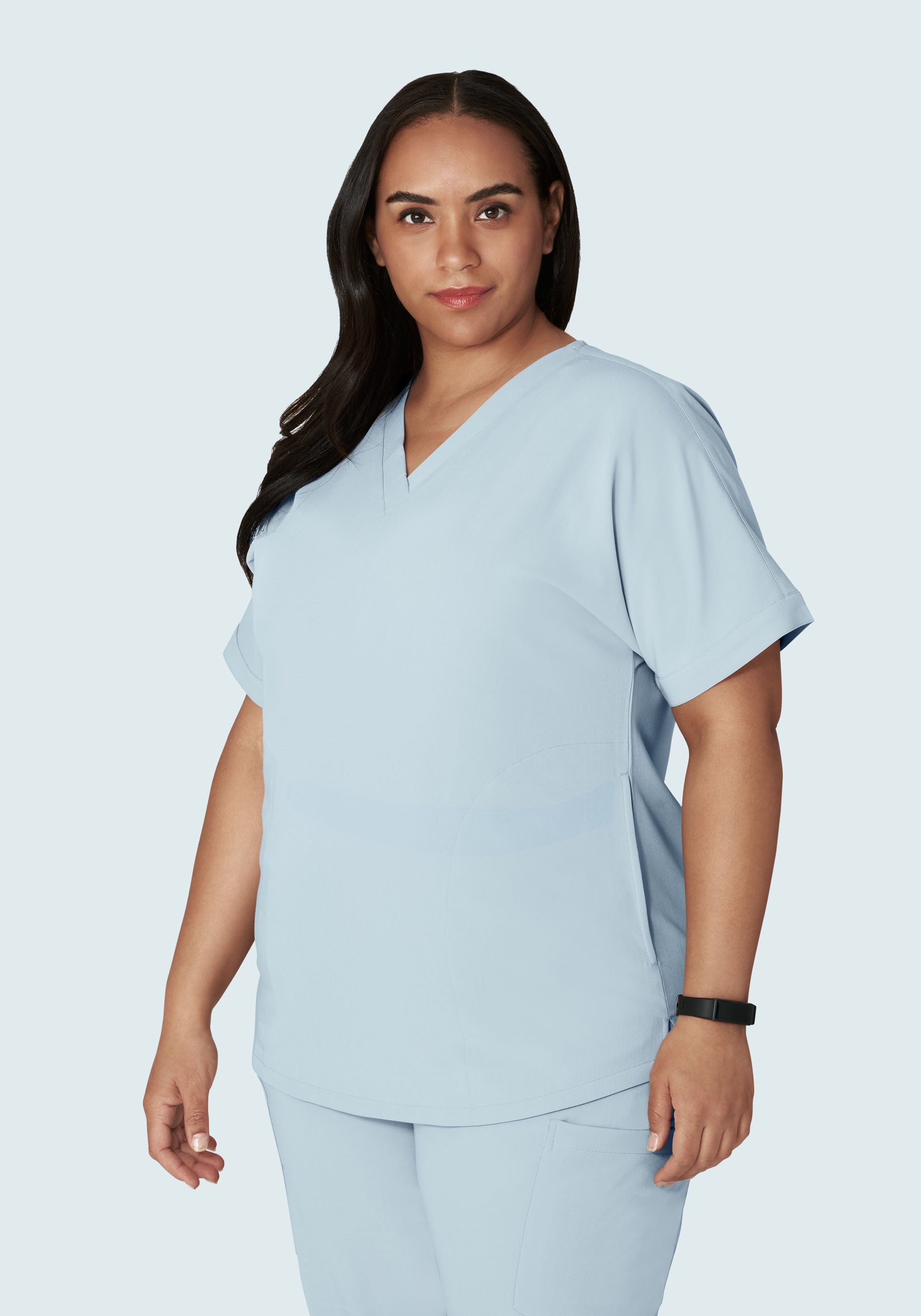Oversized V Neck Top Powder Blue