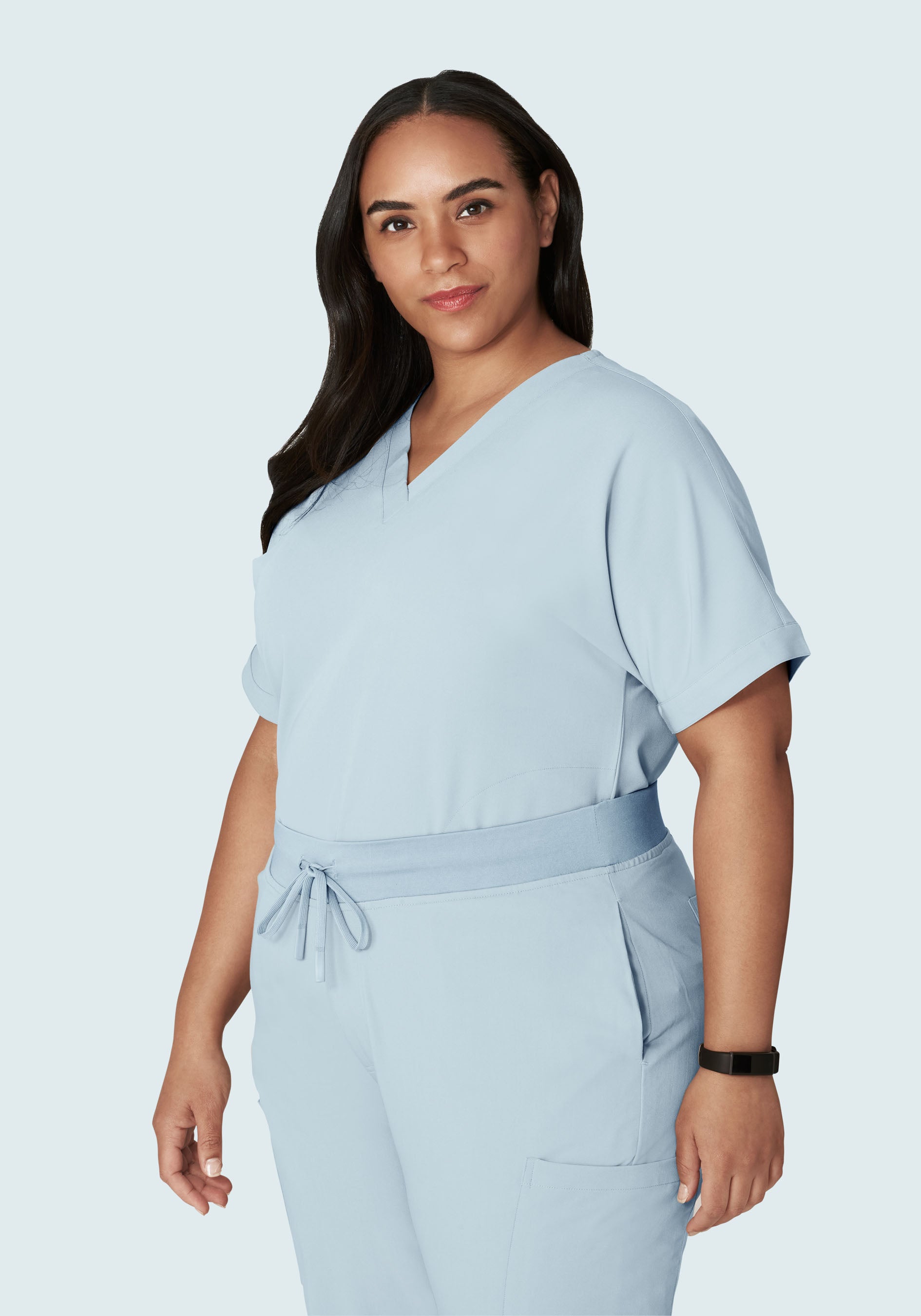 Oversized V Neck Top Powder Blue
