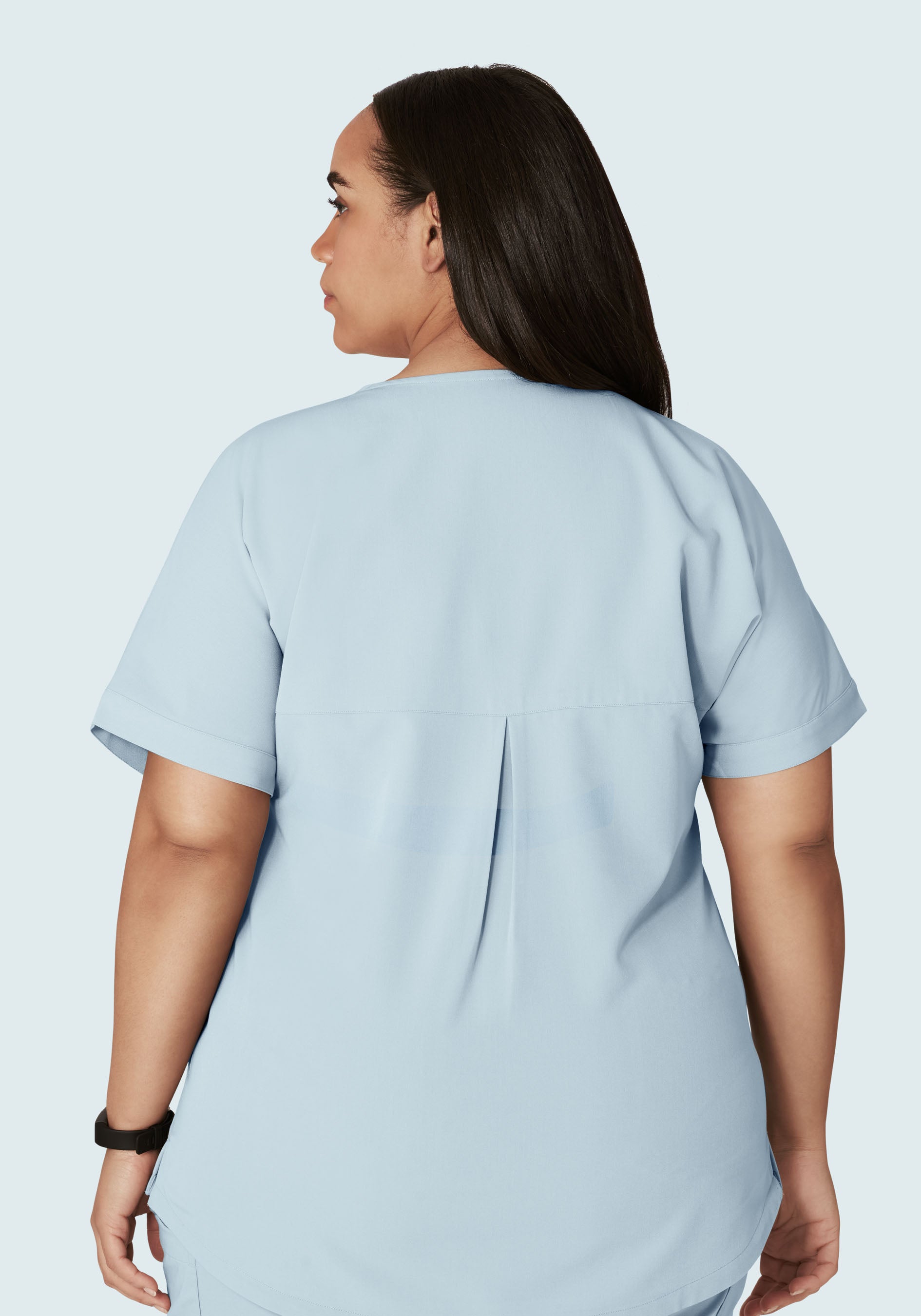 Oversized V Neck Top Powder Blue