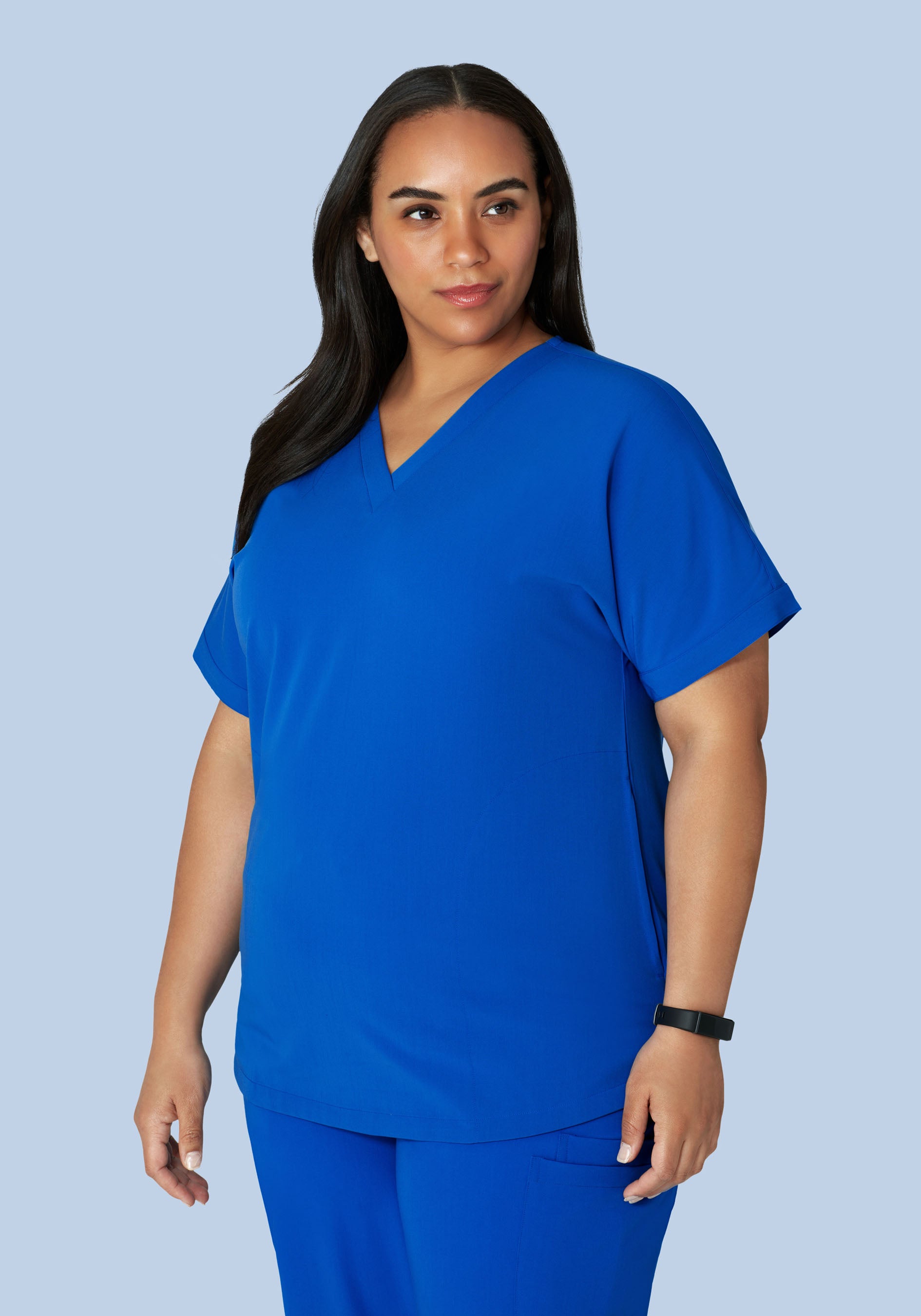 Oversized V Neck Top Royal Blue