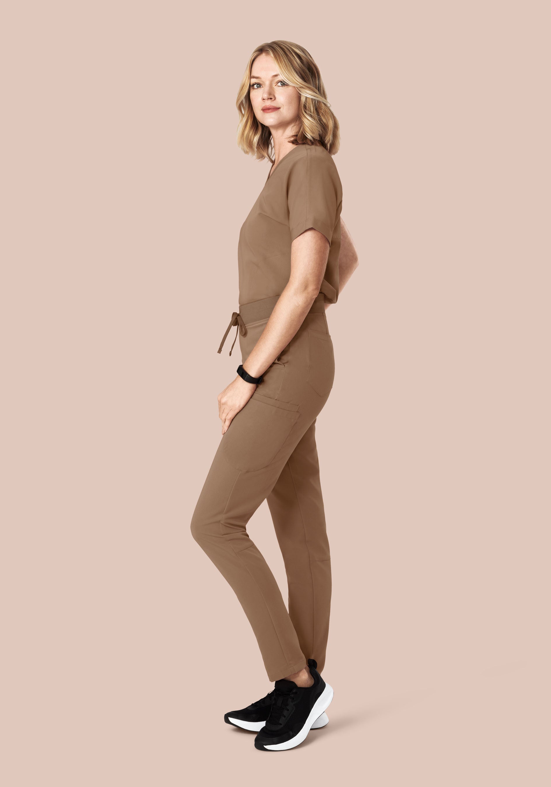 Oversized V Neck Top Mocha