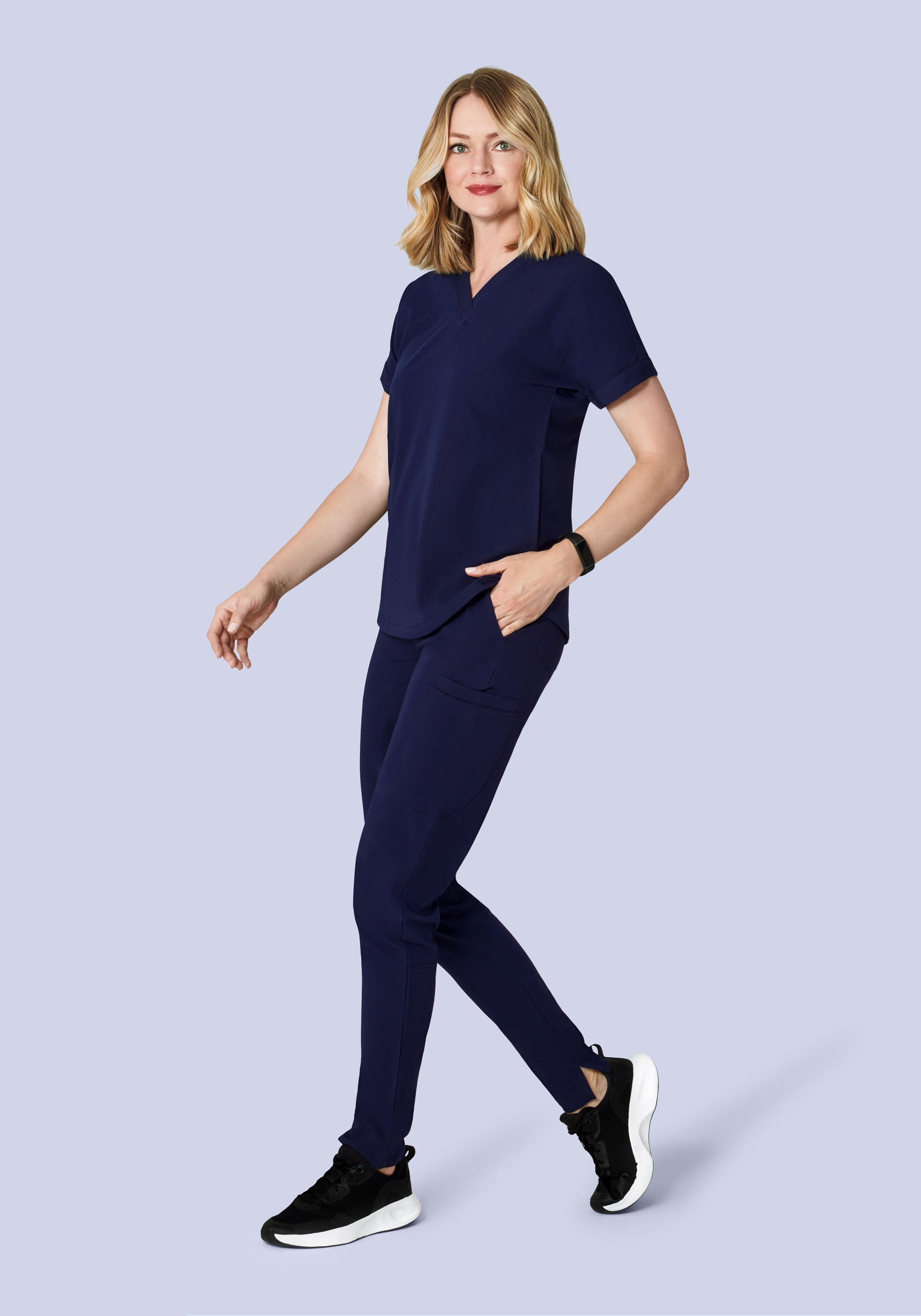 Oversized V Neck Top Navy