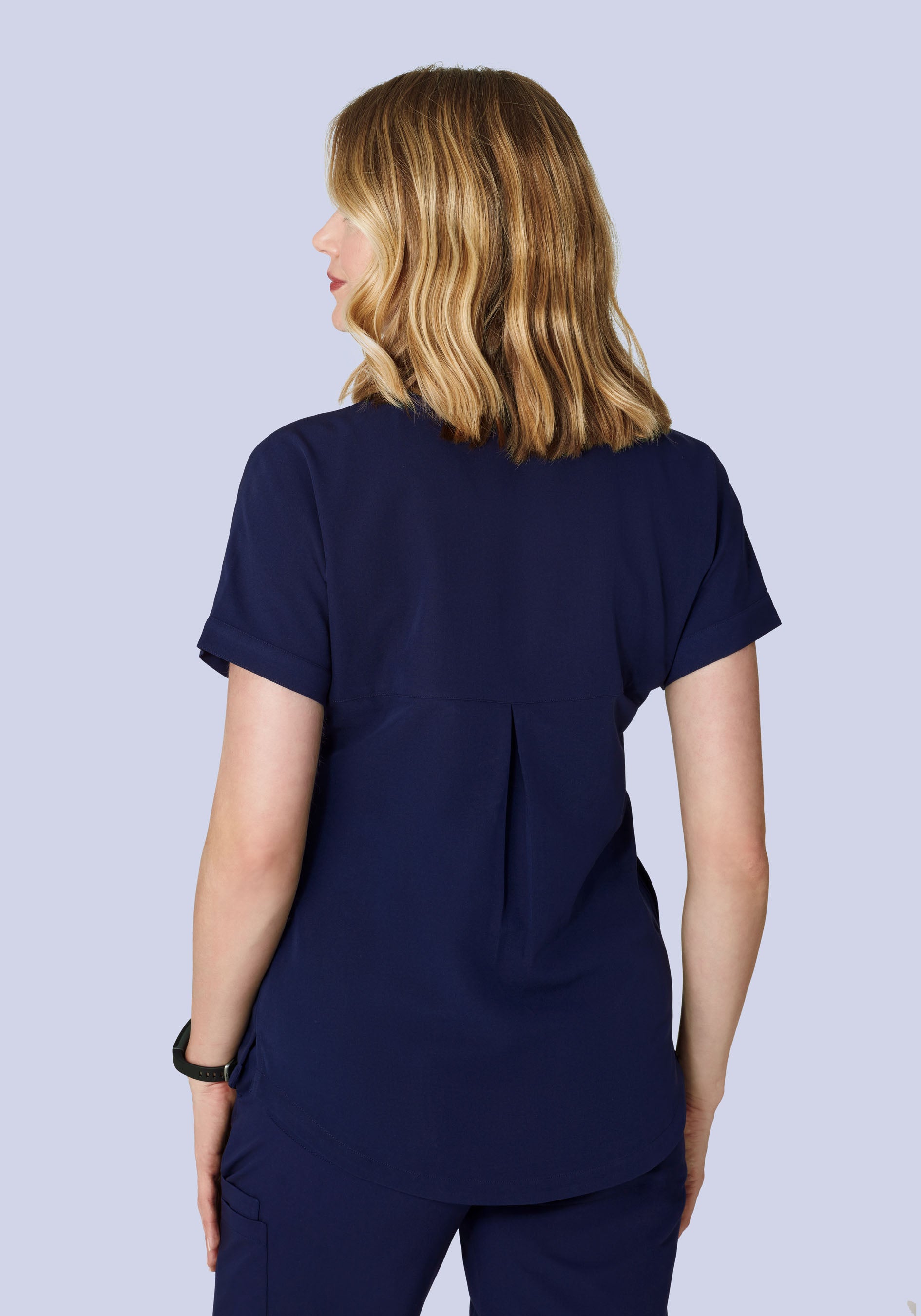 Oversized V Neck Top Navy