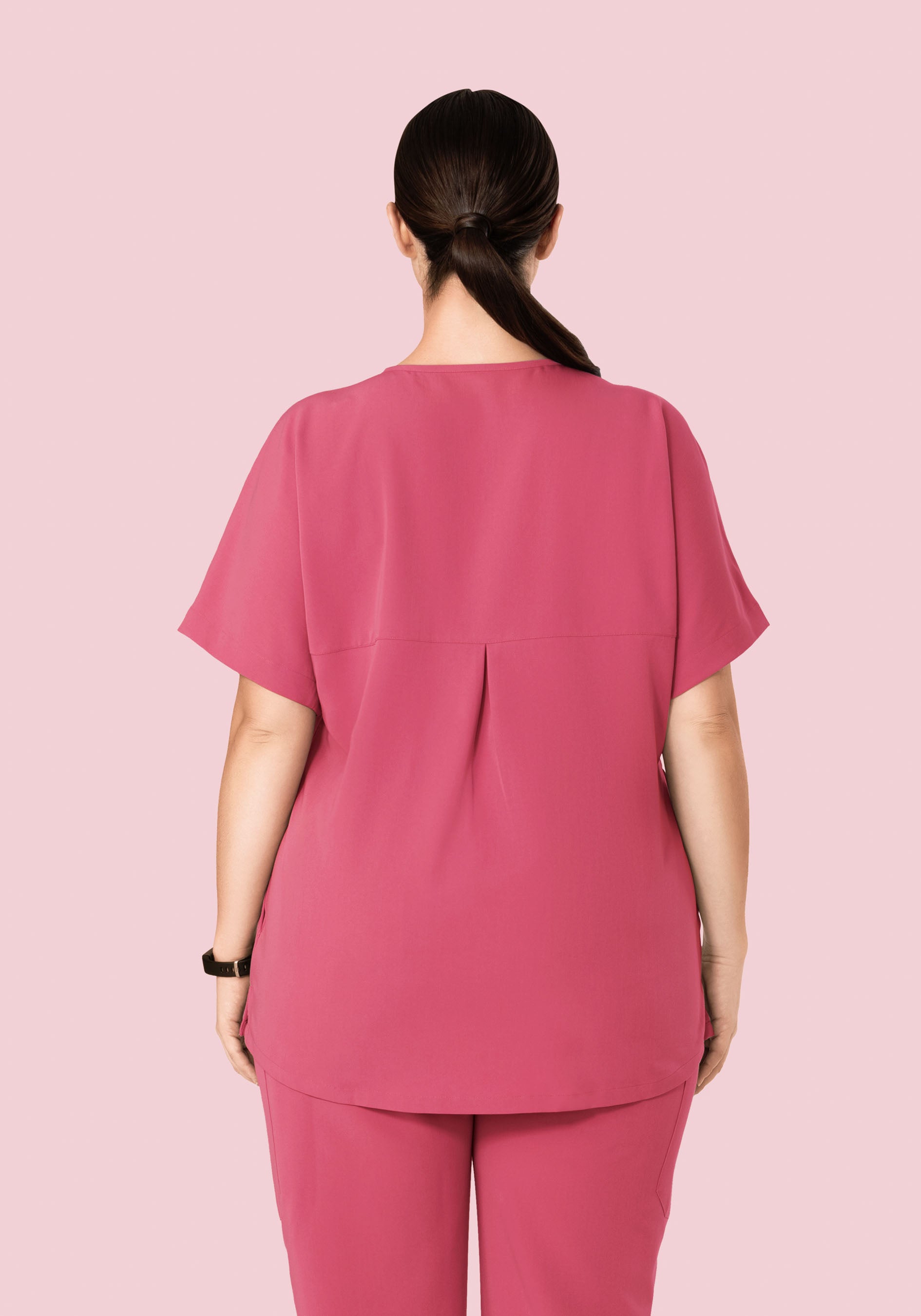 Oversized V Neck Top Jaipur Pink