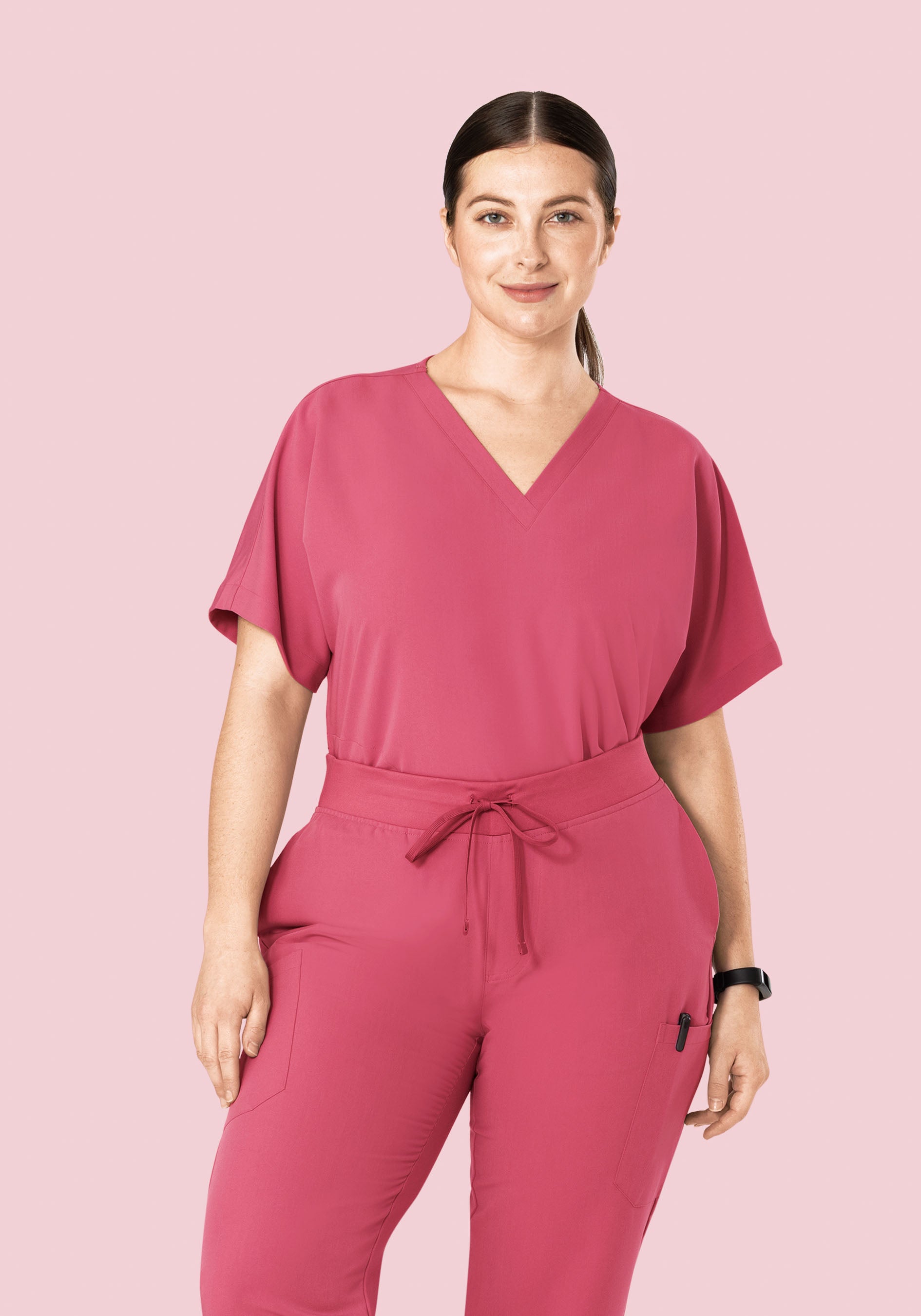 Oversized V Neck Top Jaipur Pink