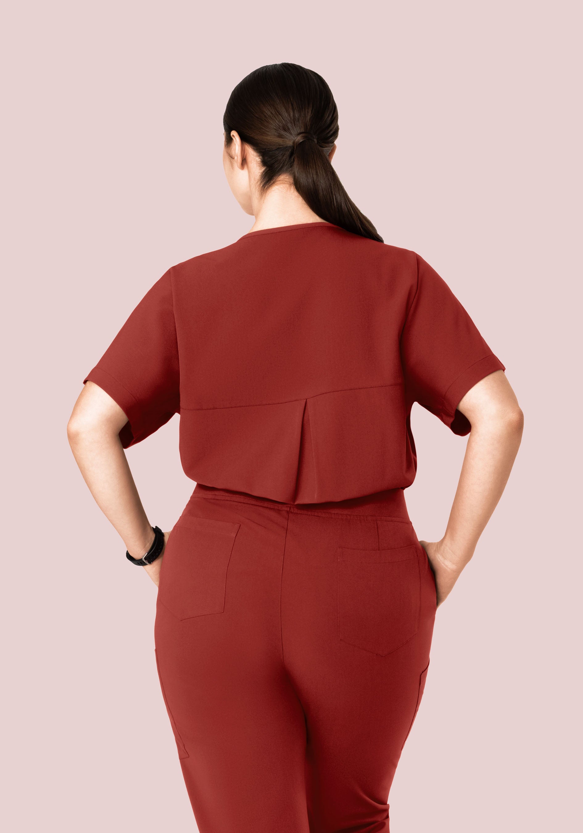 Oversized V Neck Top Rosewood