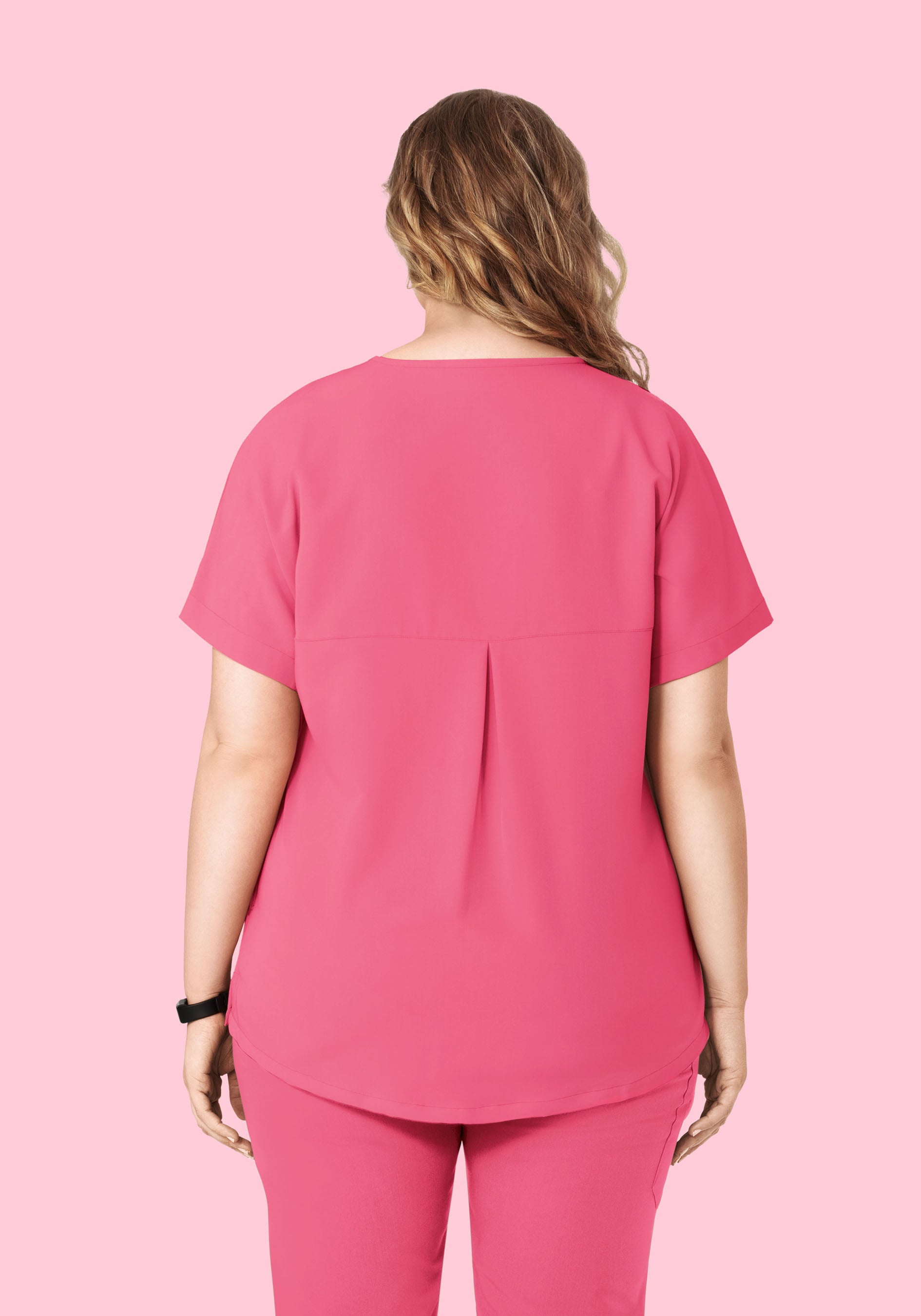 Oversized V Neck Top Bubblegum