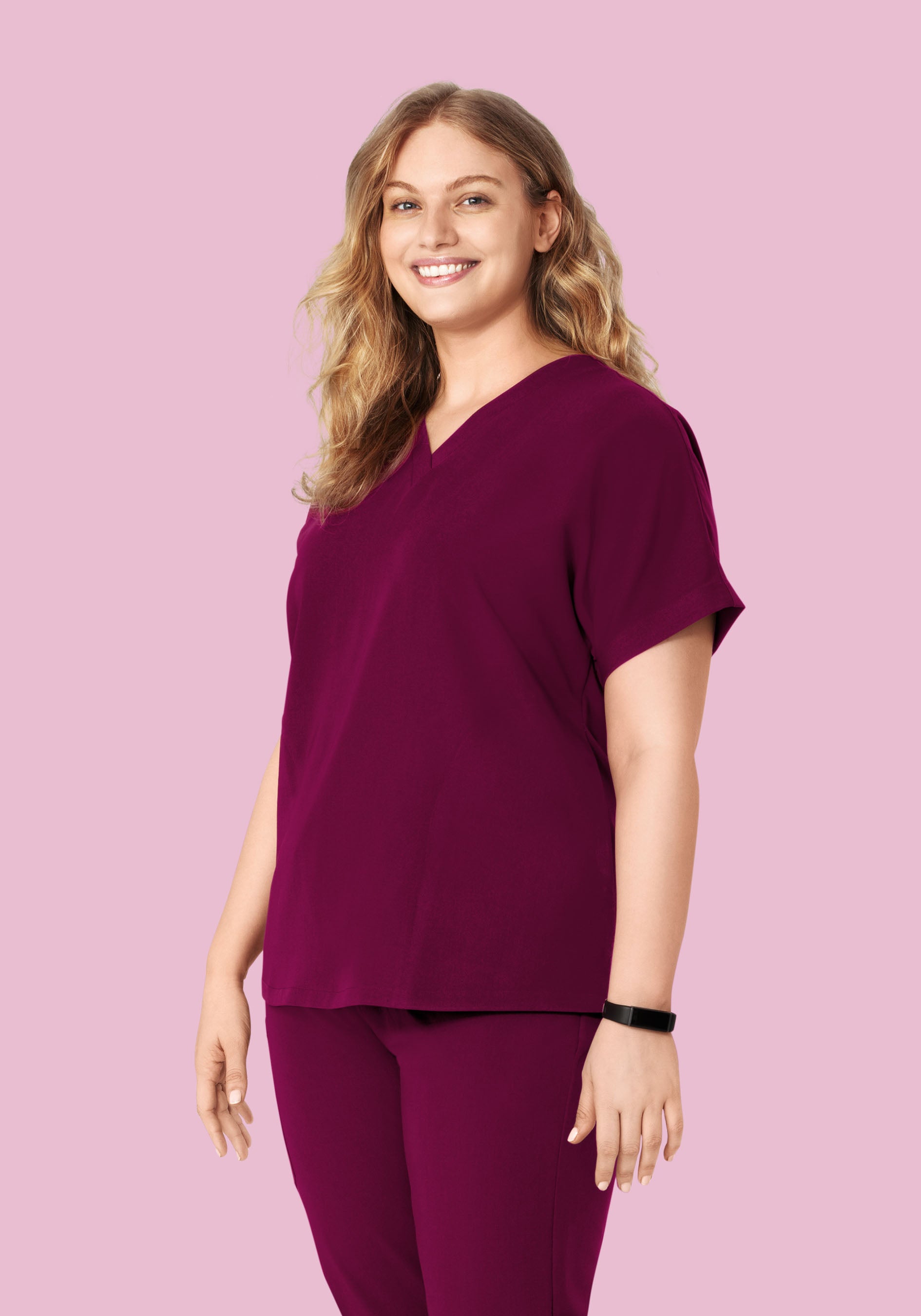 Oversized V Neck Top Sangria