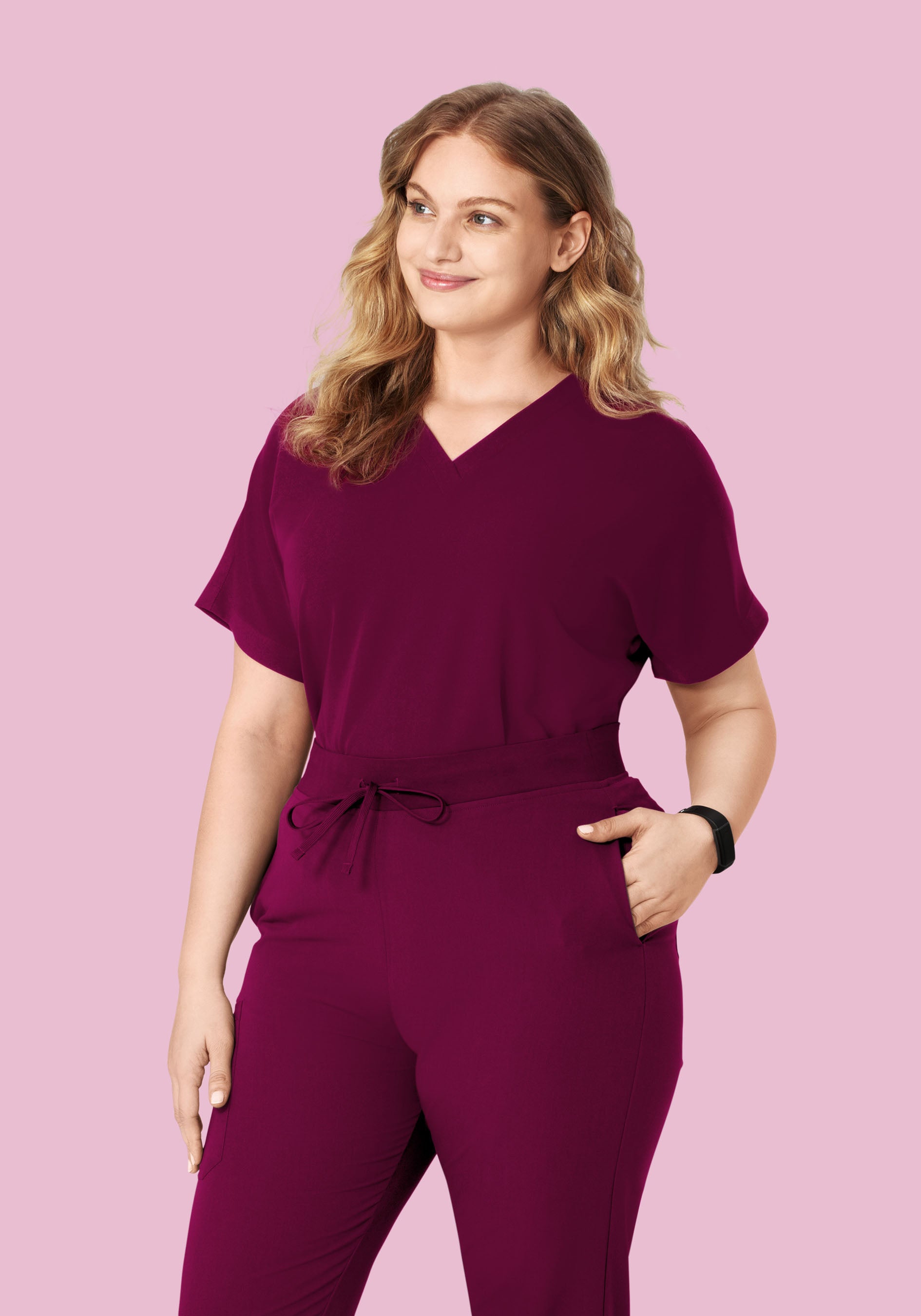 Oversized V Neck Top Sangria