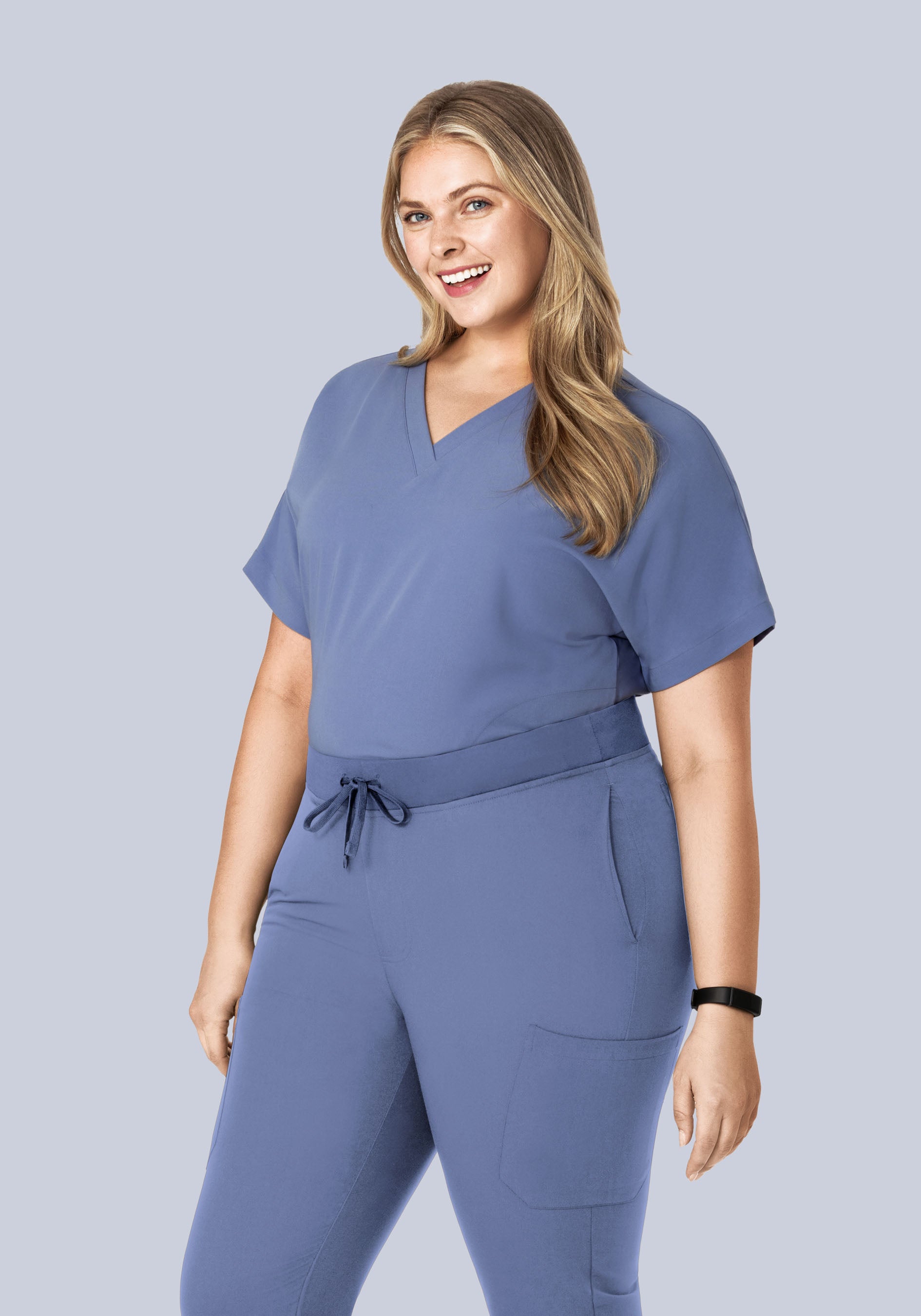 Oversized V Neck Top Periwinkle