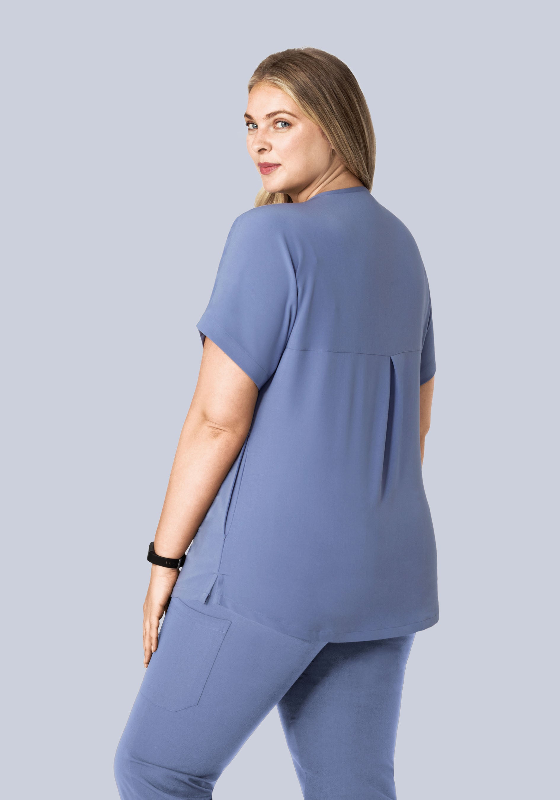 Oversized V Neck Top Periwinkle