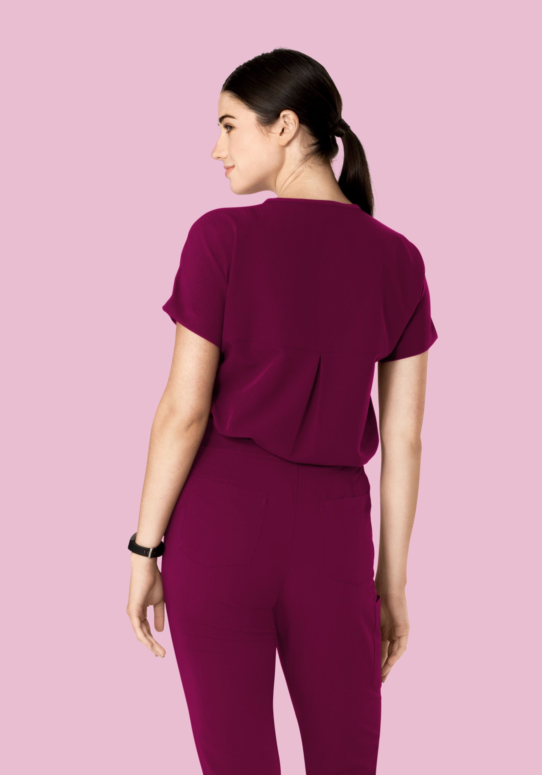 Oversized V Neck Top Sangria