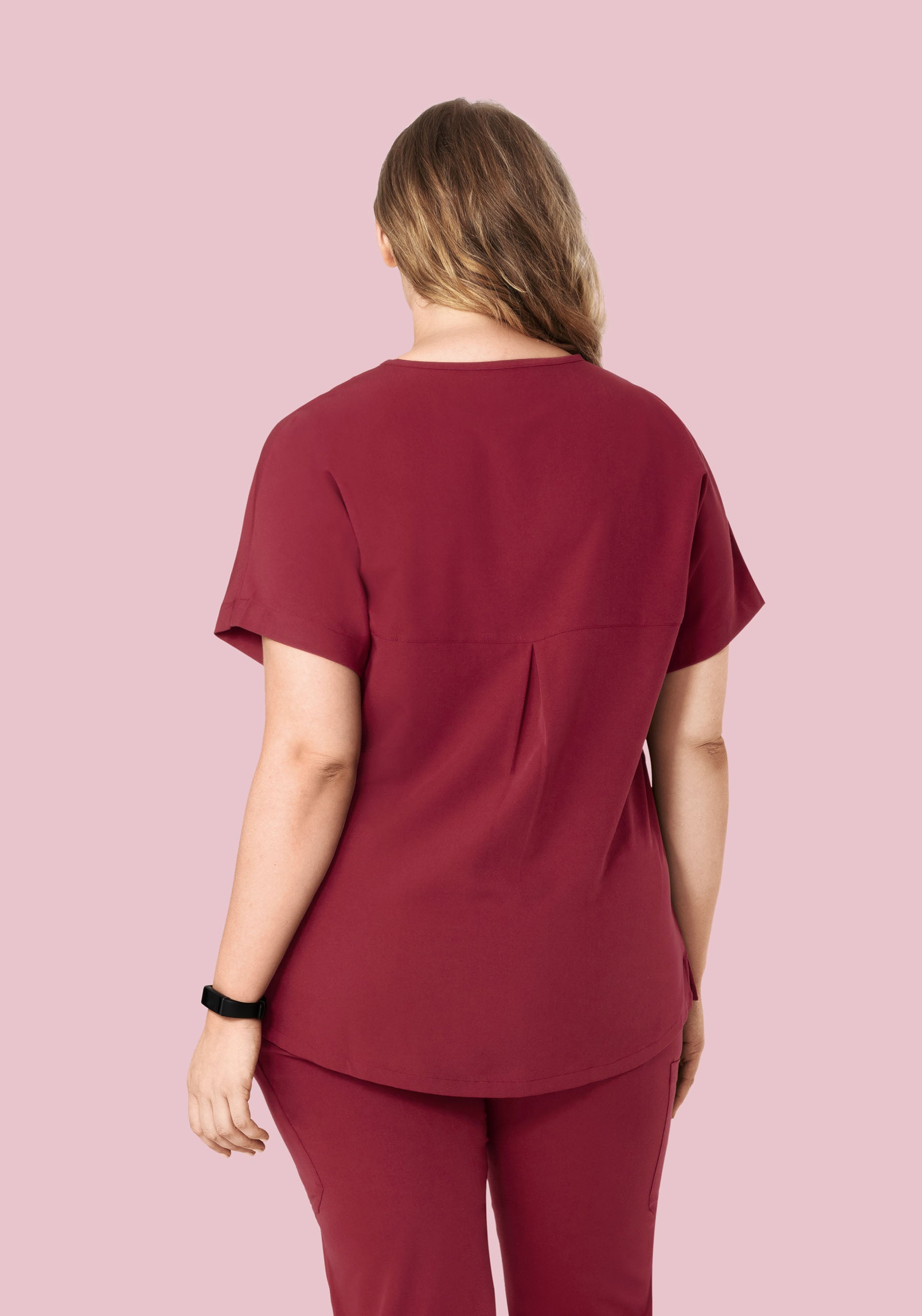 Oversized V Neck Top Garnet