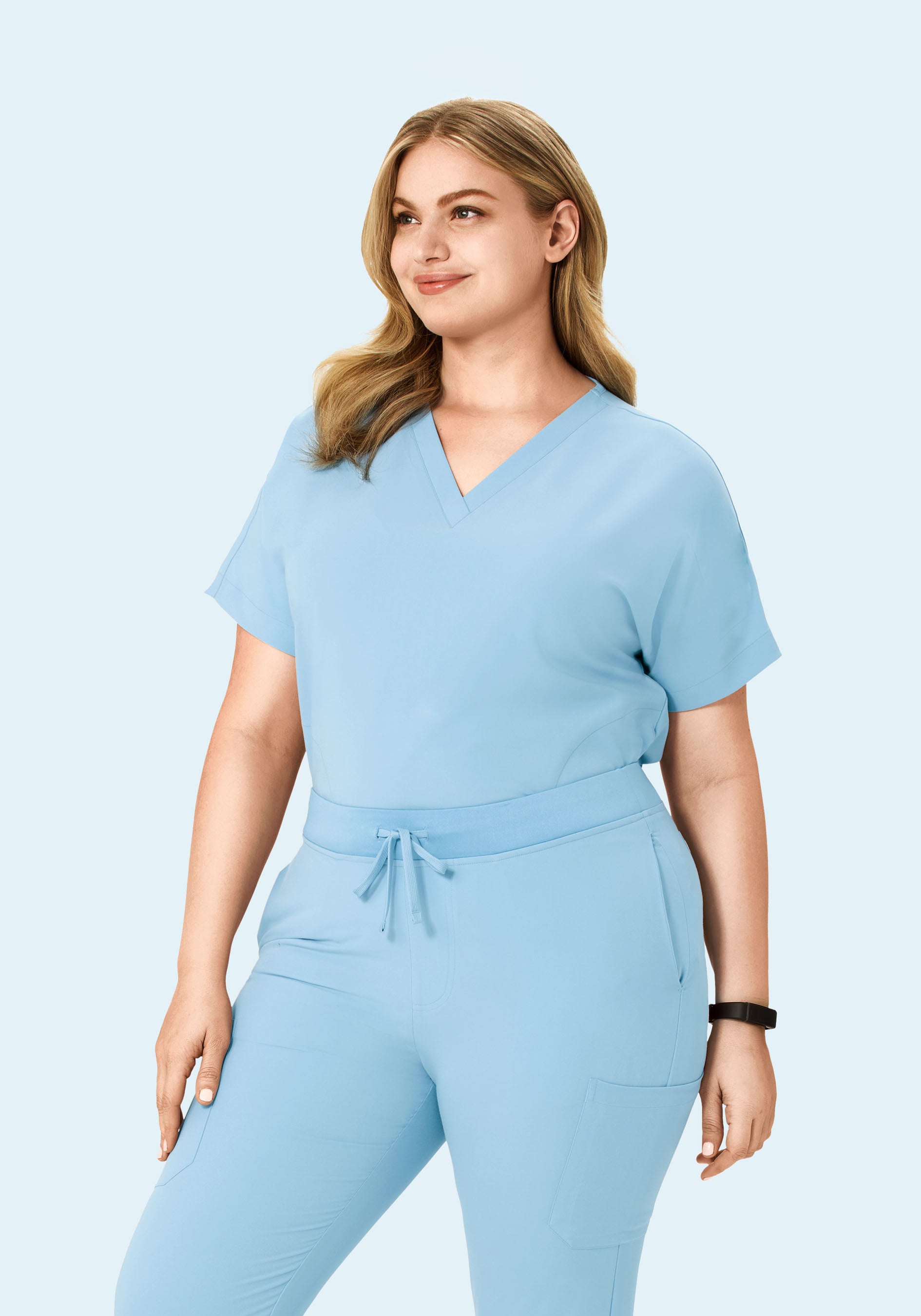 Oversized V Neck Top Nordic Blue