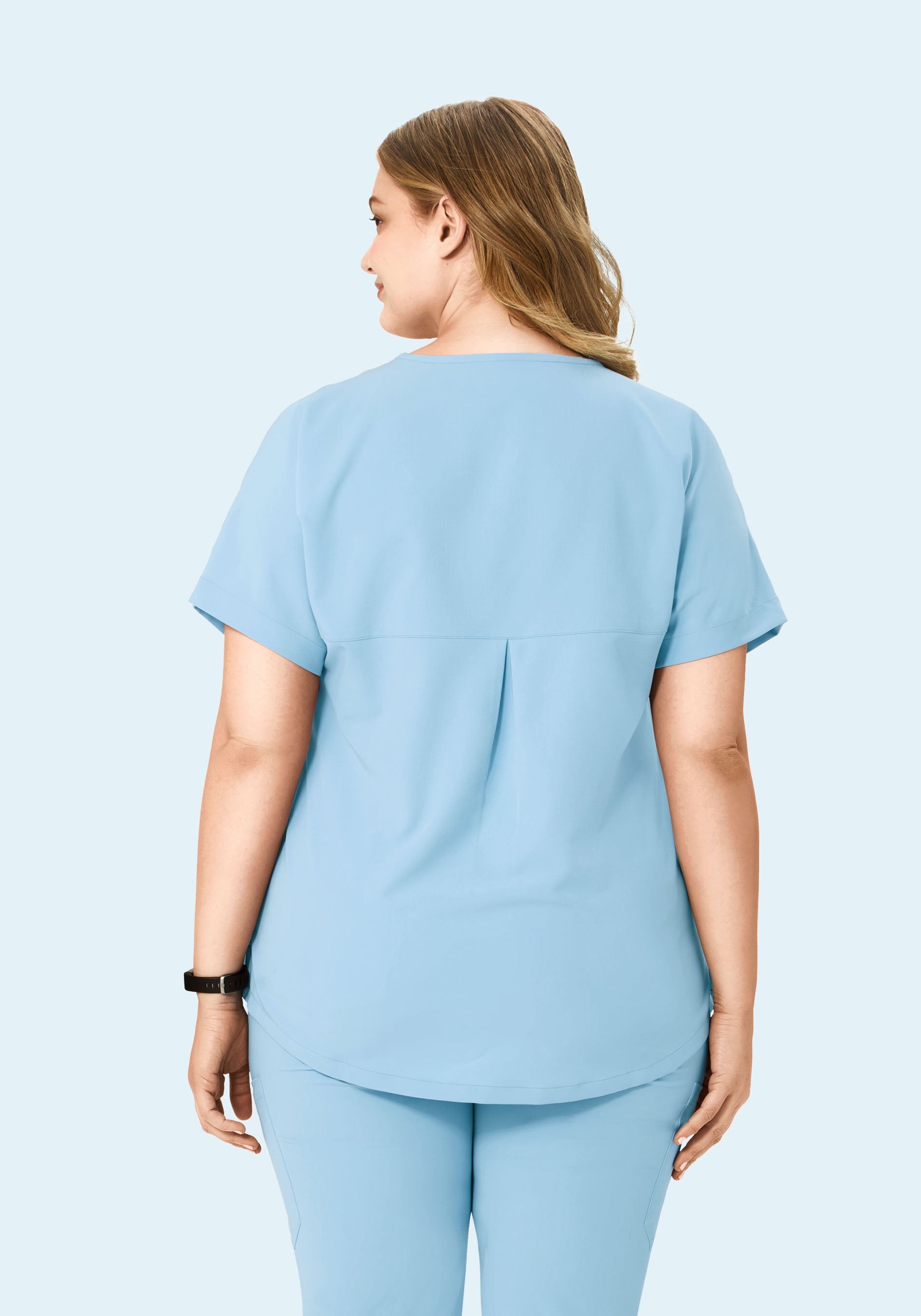 Oversized V Neck Top Nordic Blue