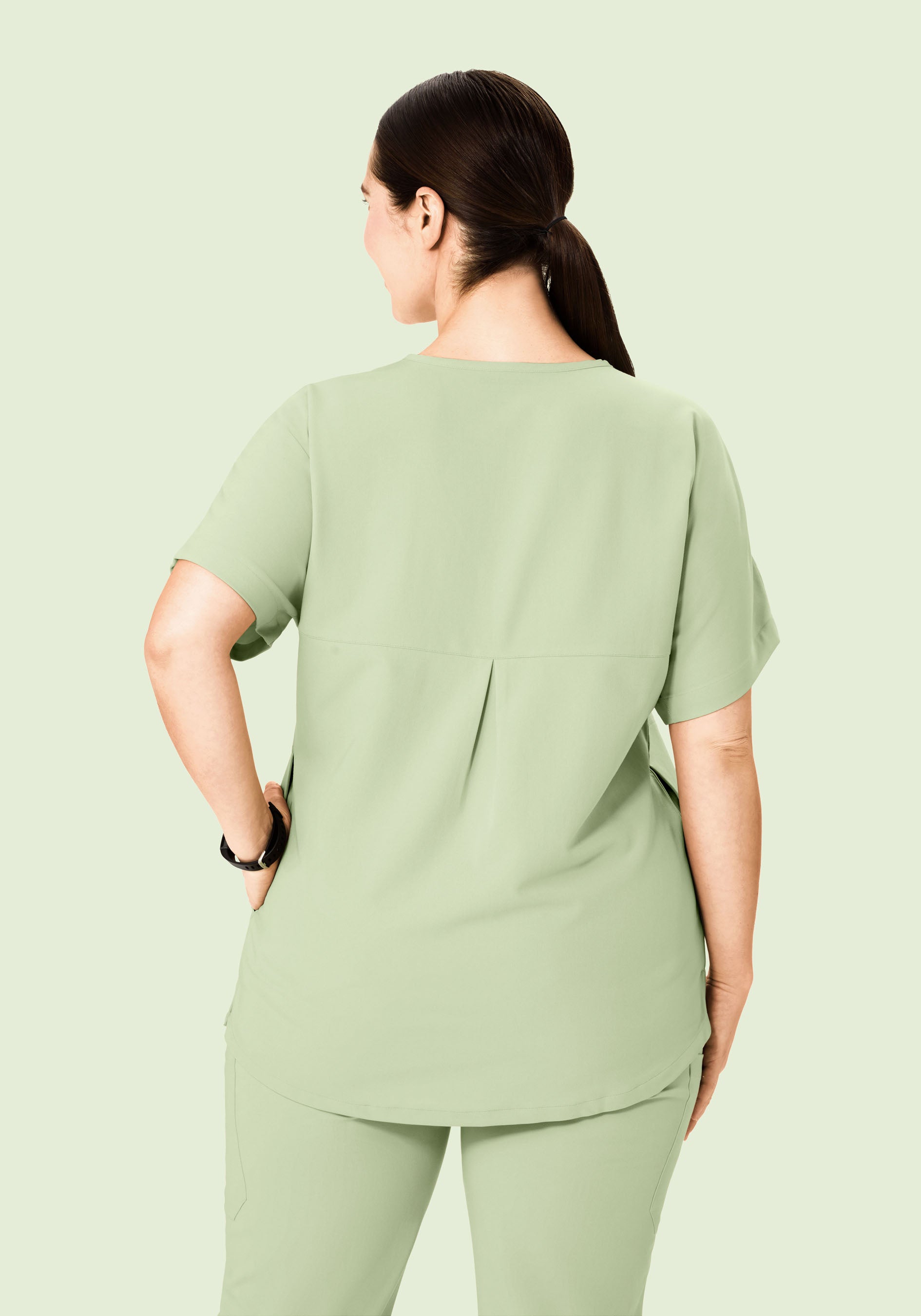Oversized V Neck Top Matcha