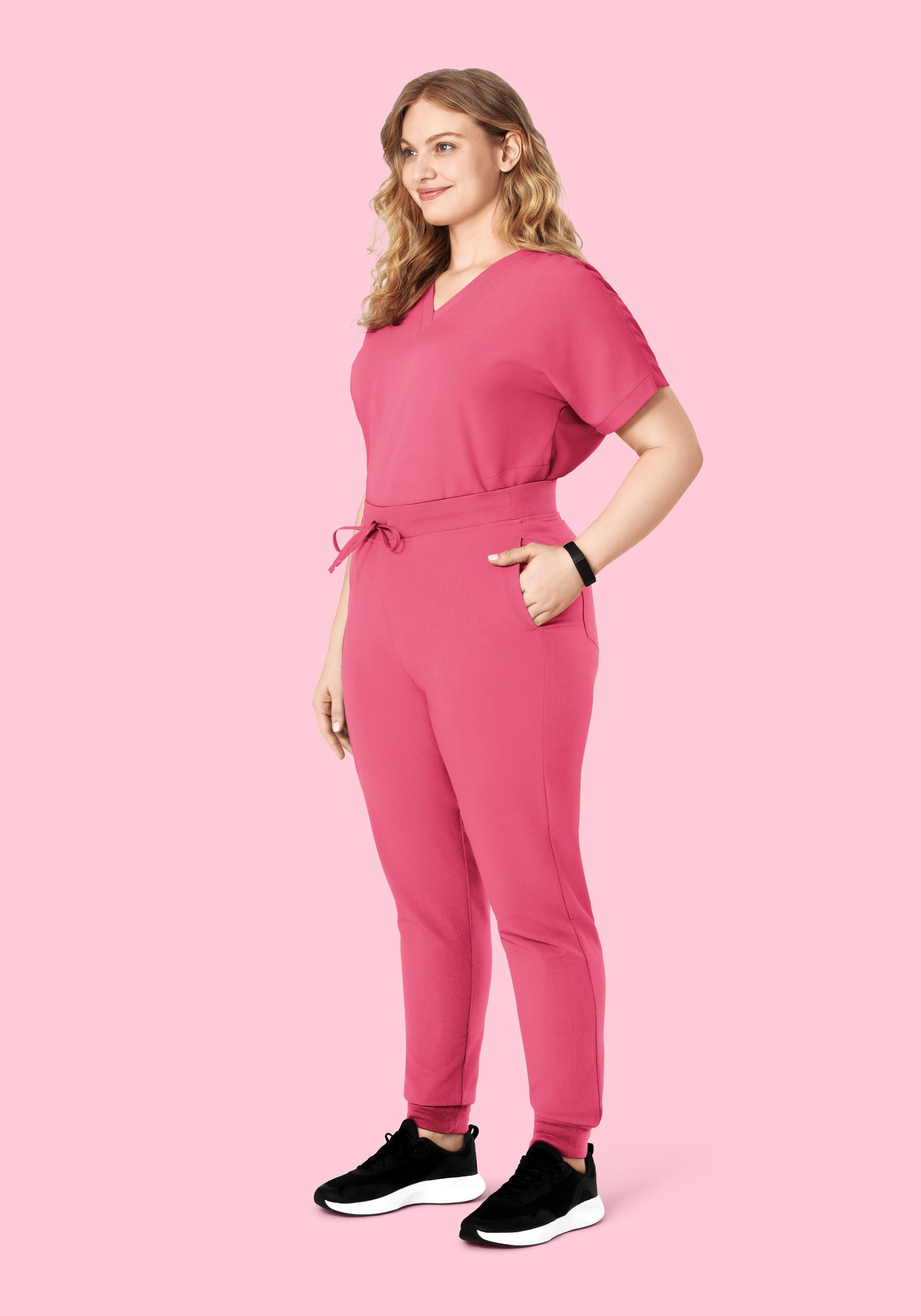 Oversized V Neck Top Bubblegum