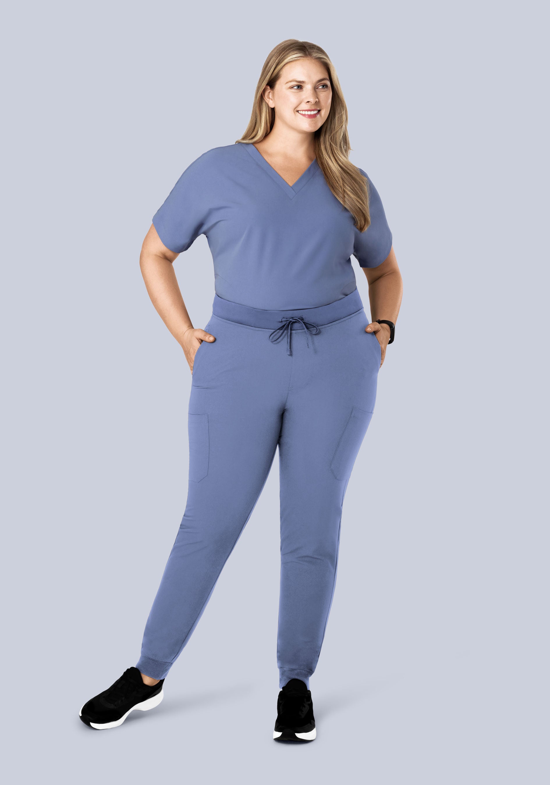 Oversized V Neck Top Periwinkle