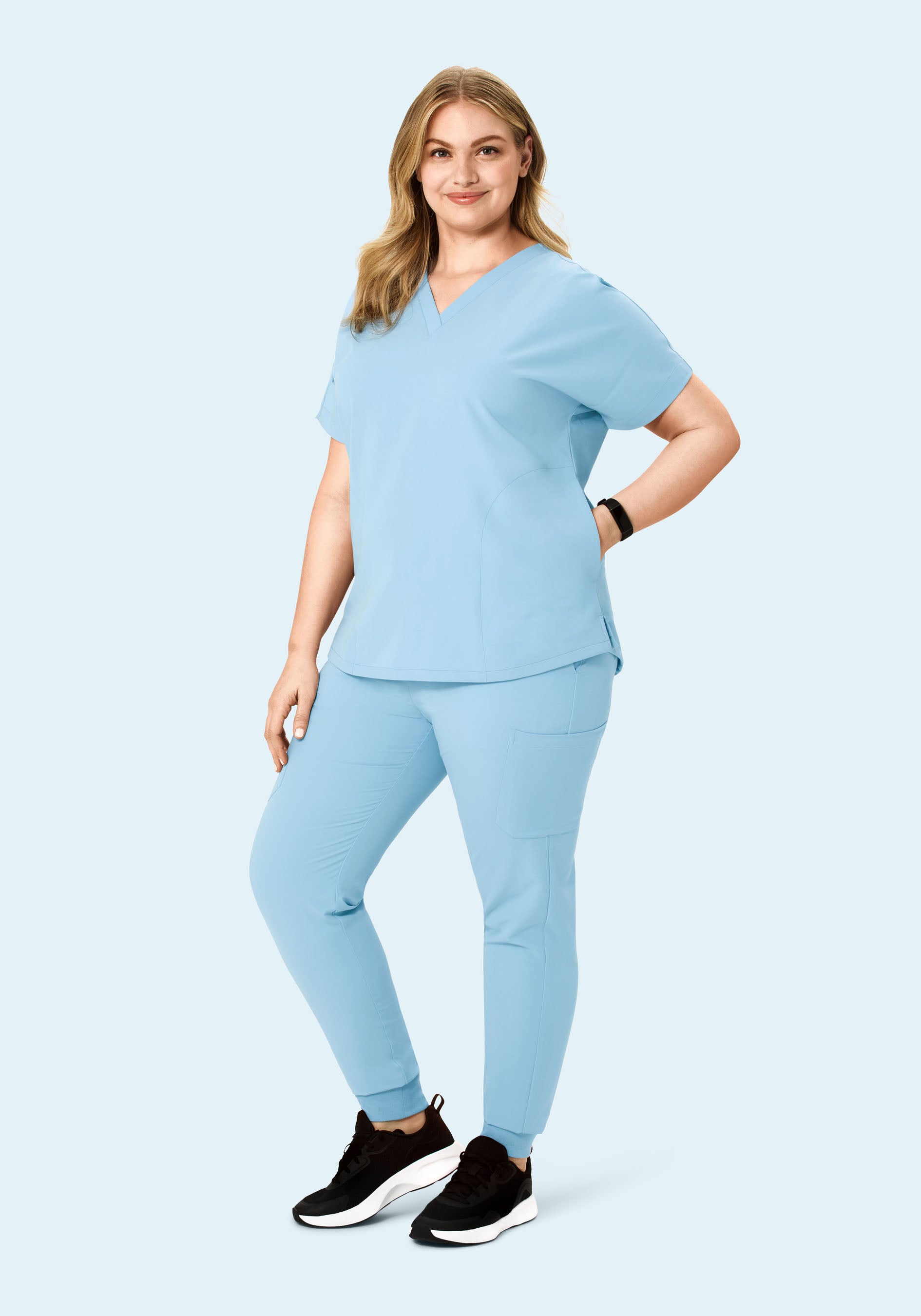 Oversized V Neck Top Nordic Blue