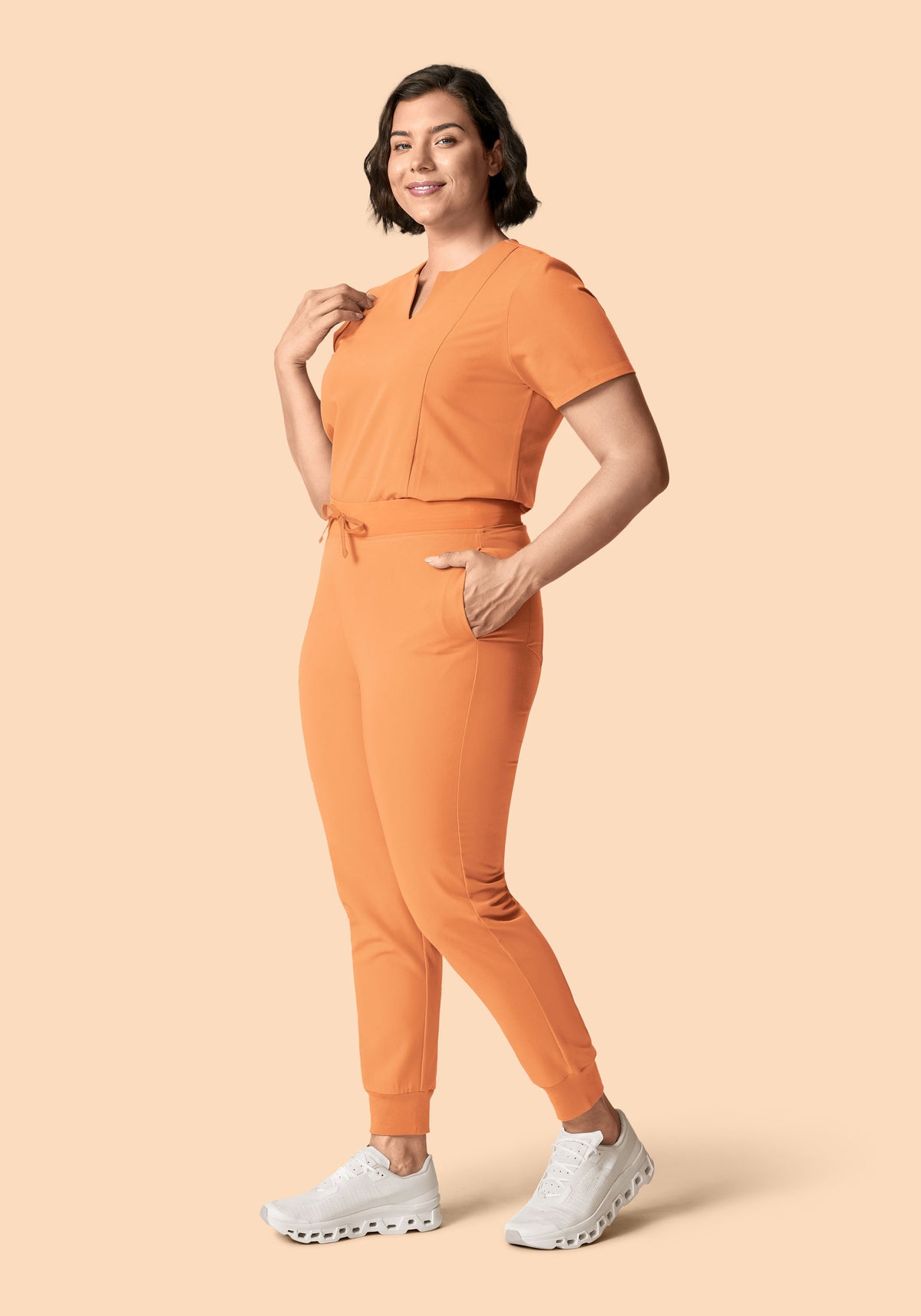 High Waisted Joggers Cantaloupe