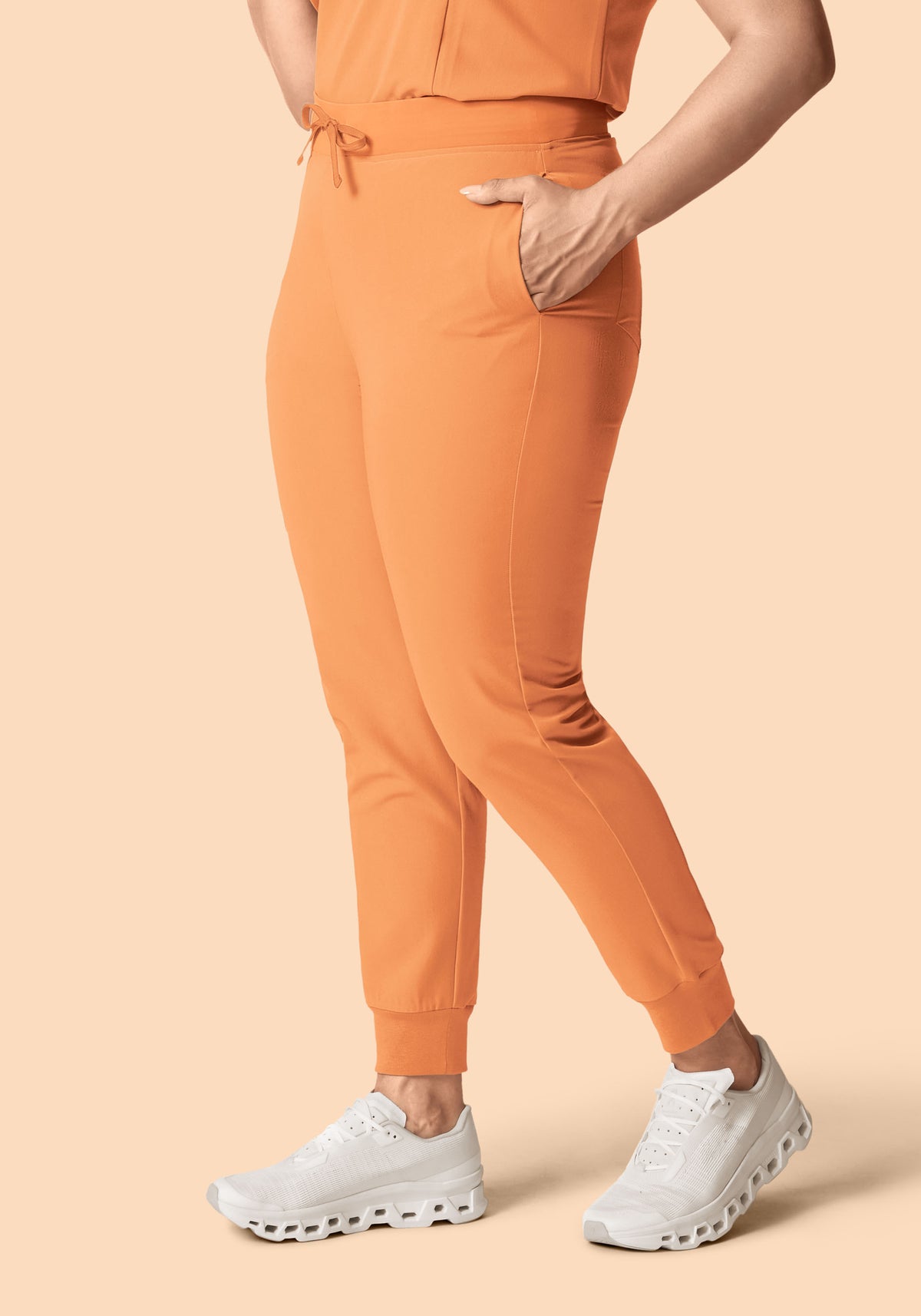High Waisted Joggers Cantaloupe