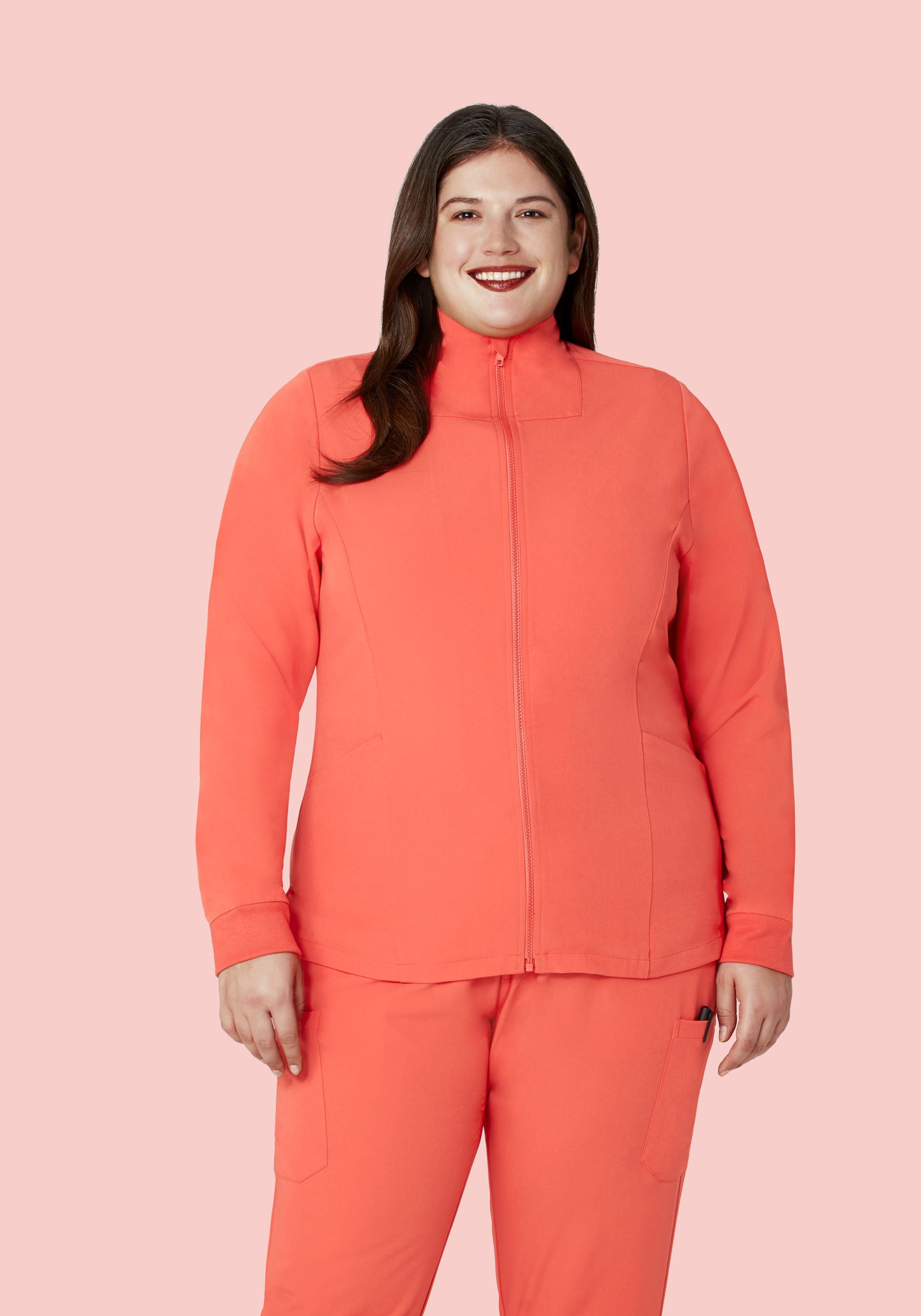 Women's Modern Scrub Jacket Coral