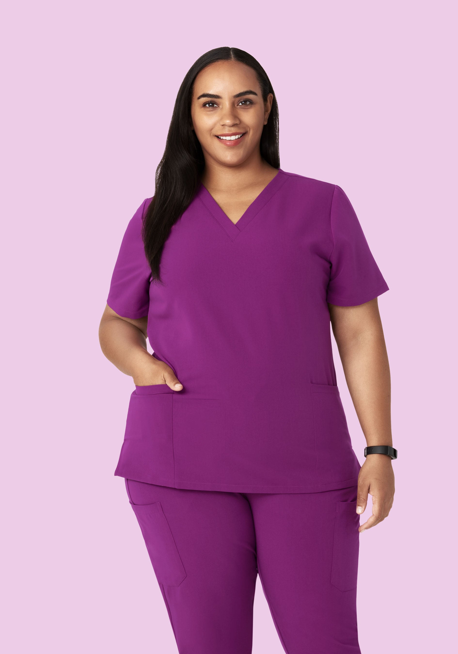 6 Pocket Top Dark Orchid