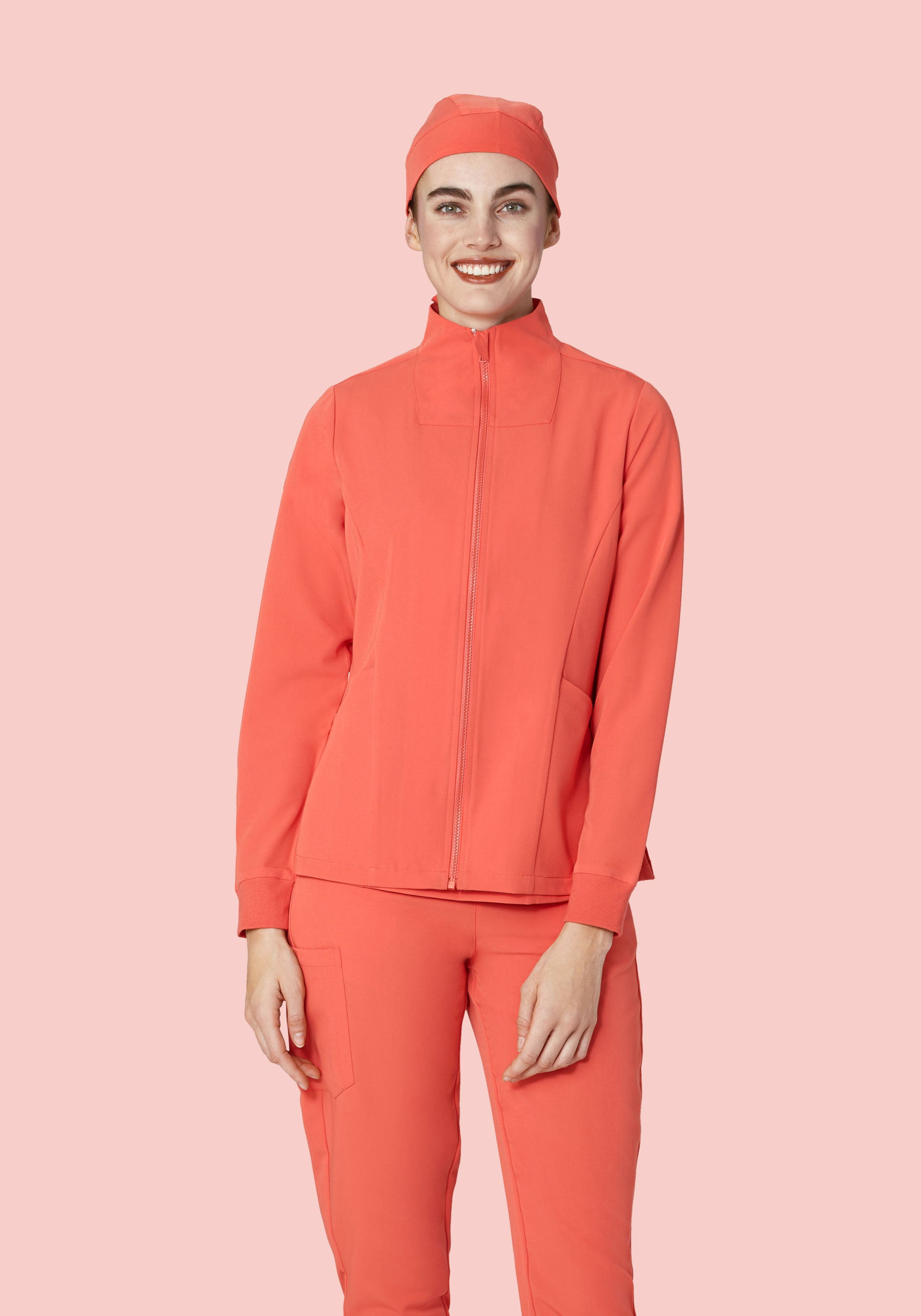 Women's Modern Scrub Jacket Coral