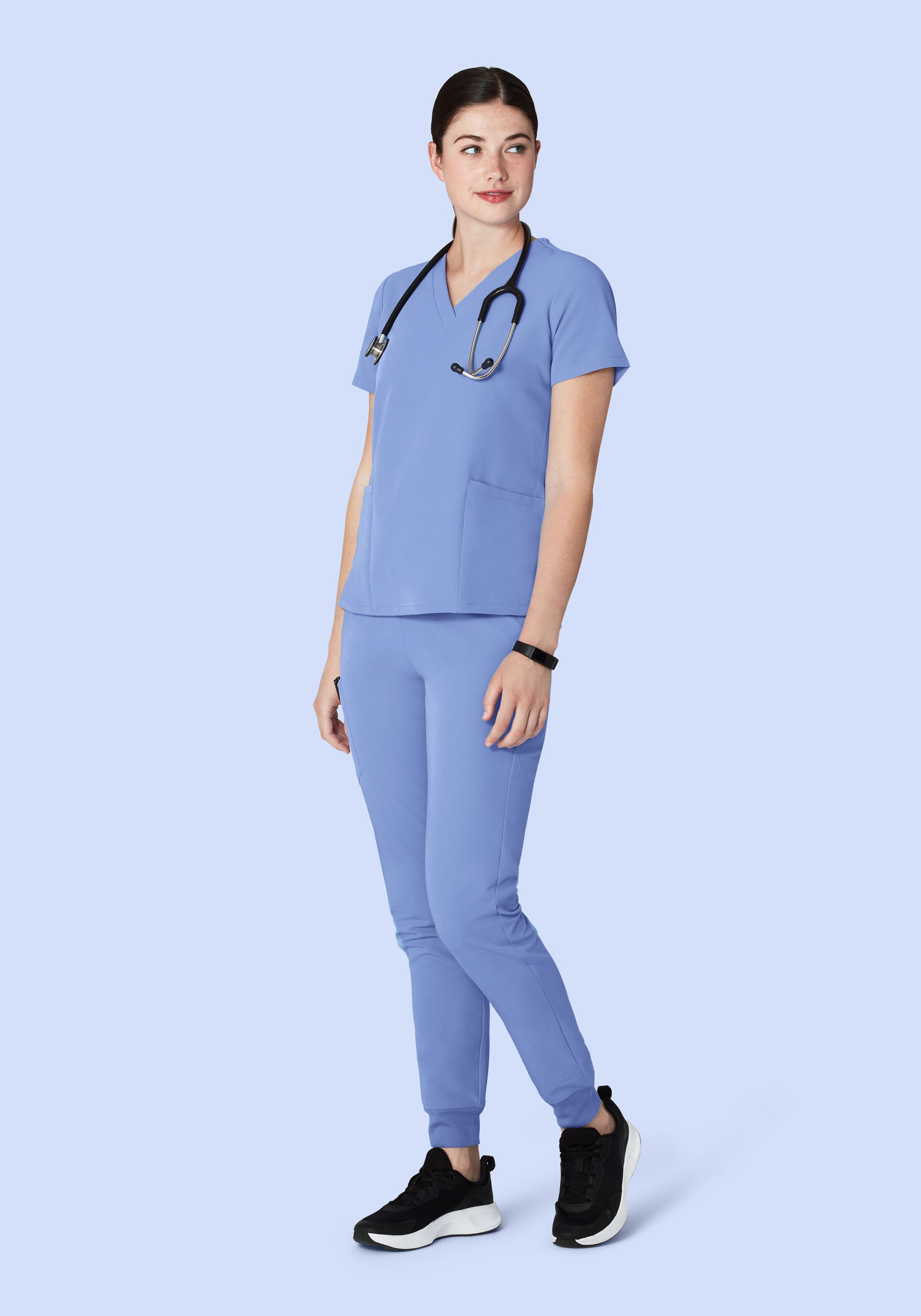 High Waisted Joggers Coastline Blue