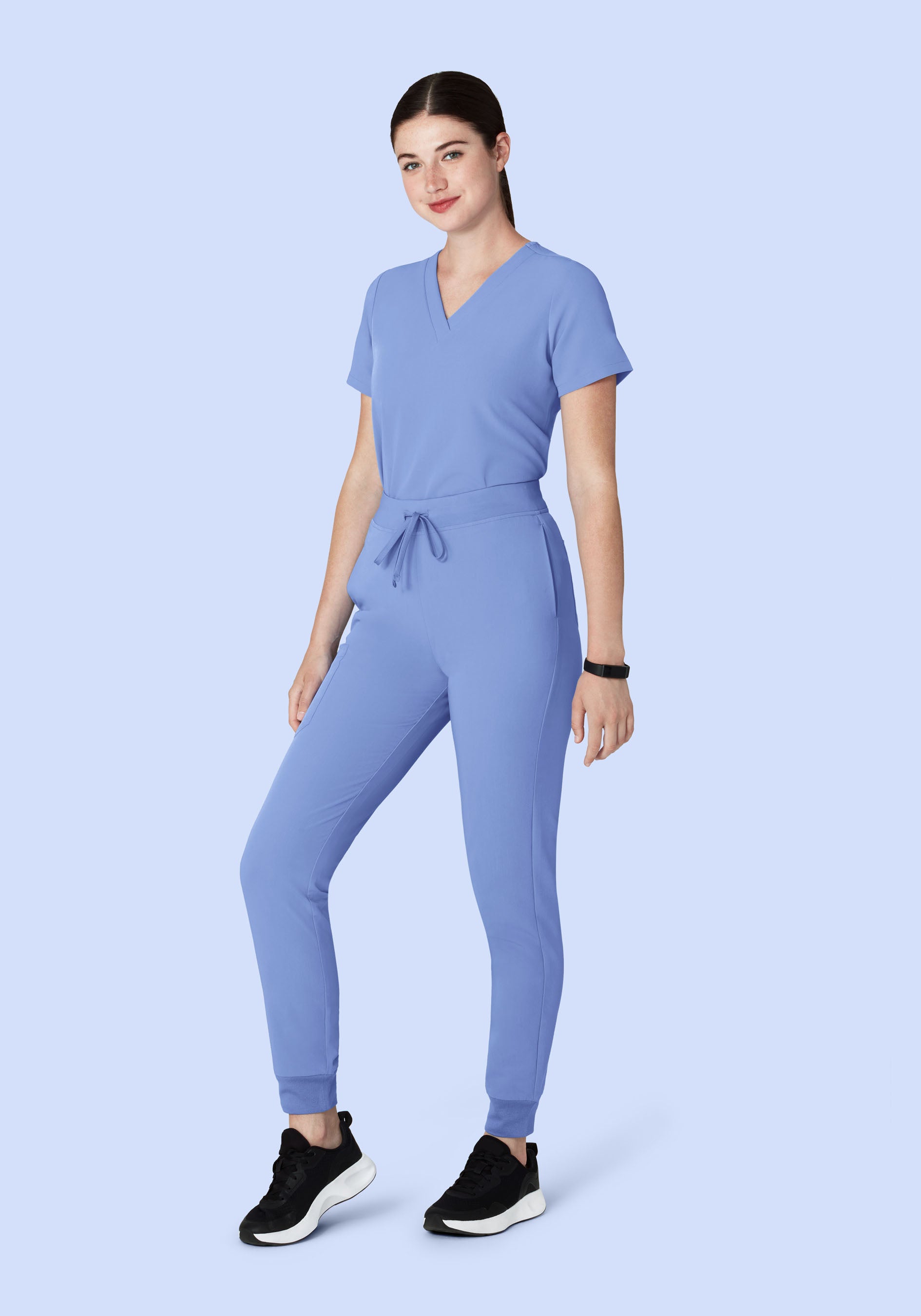 High Waisted Joggers Coastline Blue